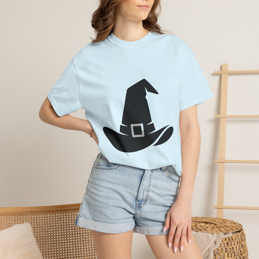 Witch Hat Shirt Halloween Horror Gift Women Simple Tee Pointed Hat T-Shirt Spooky Fan Witchy Tshirt Horror Graphic Retro Clasp Tshirt