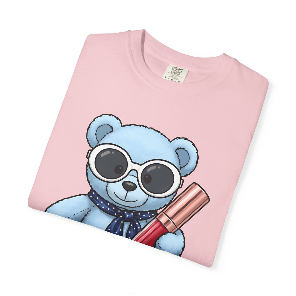 Teddy Bear Shirt Animals Fashion Gift Women Cartoon Tee Teddy T-Shirt Animal Fan Toon Tshirt Style Graphic Kawaii Lipstick Tshirt
