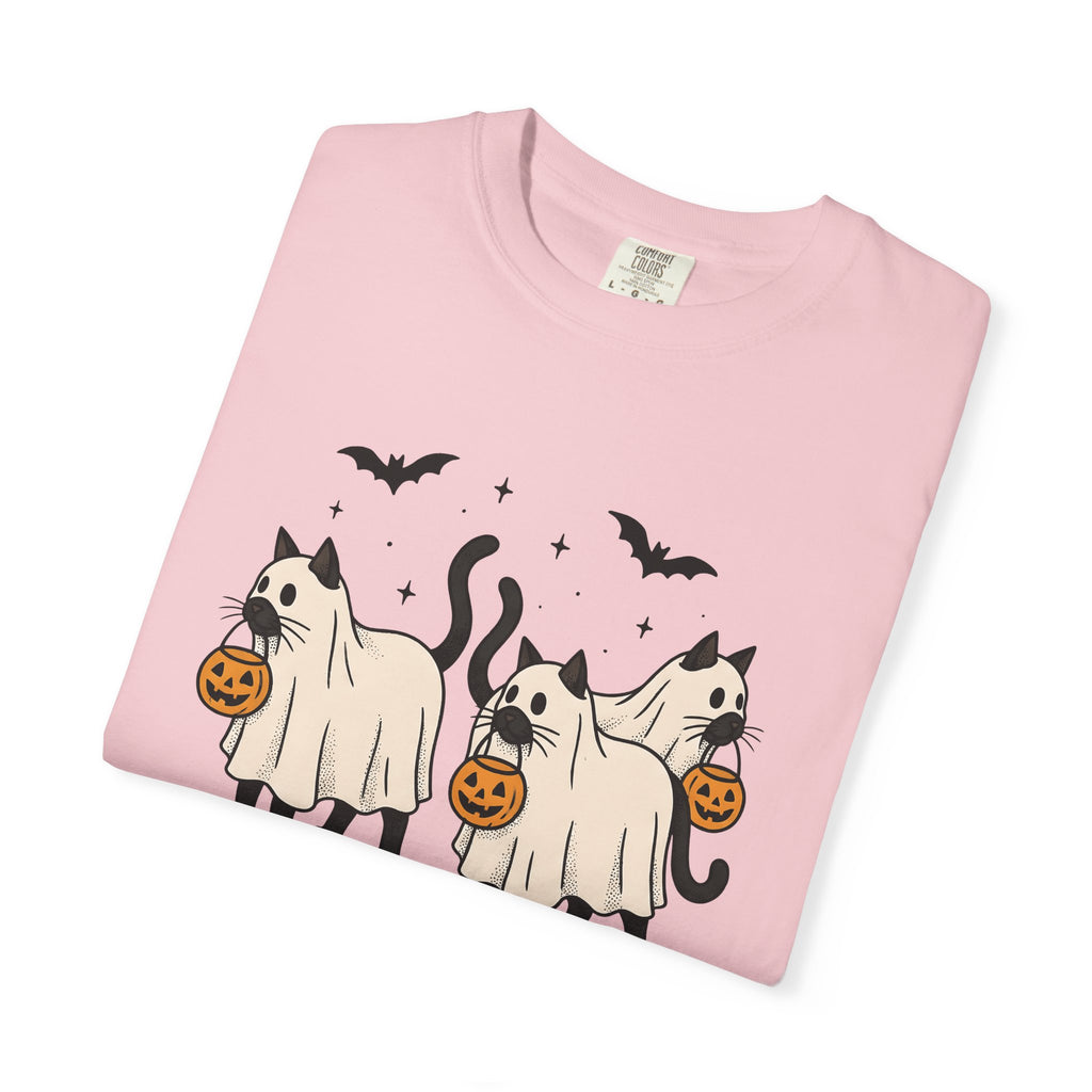 Spooky Cat Shirt Halloween Animal Gift Women Animation Tee Kitty T-Shirt Horror Fan Cartoon Tshirt Creature Graphic Classic Carved Pumpkin