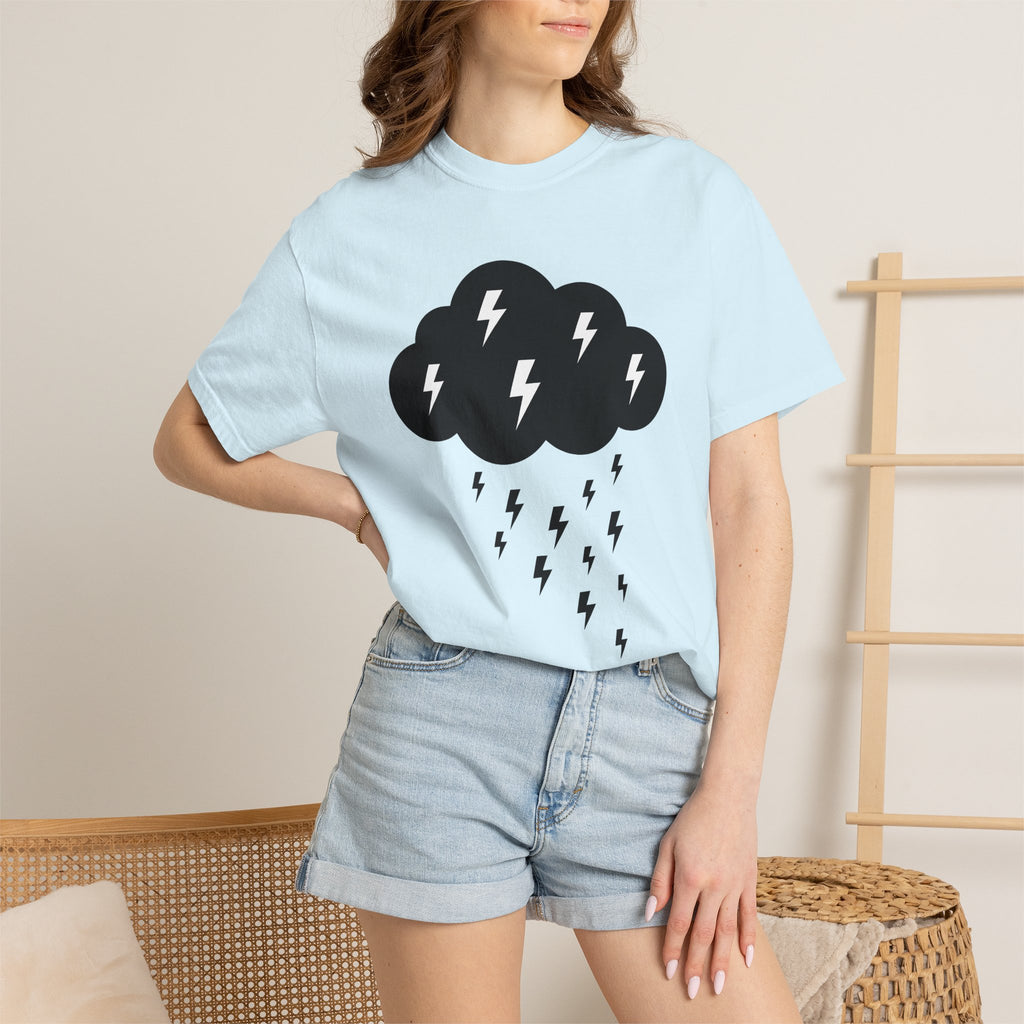 Dark Cloud Shirt Boho Chic Forecast Gift Women Flat Tee Storm T-Shirt Hippie Fan Minimalist Tshirt Weather Graphic Geometric Strike Tshirt