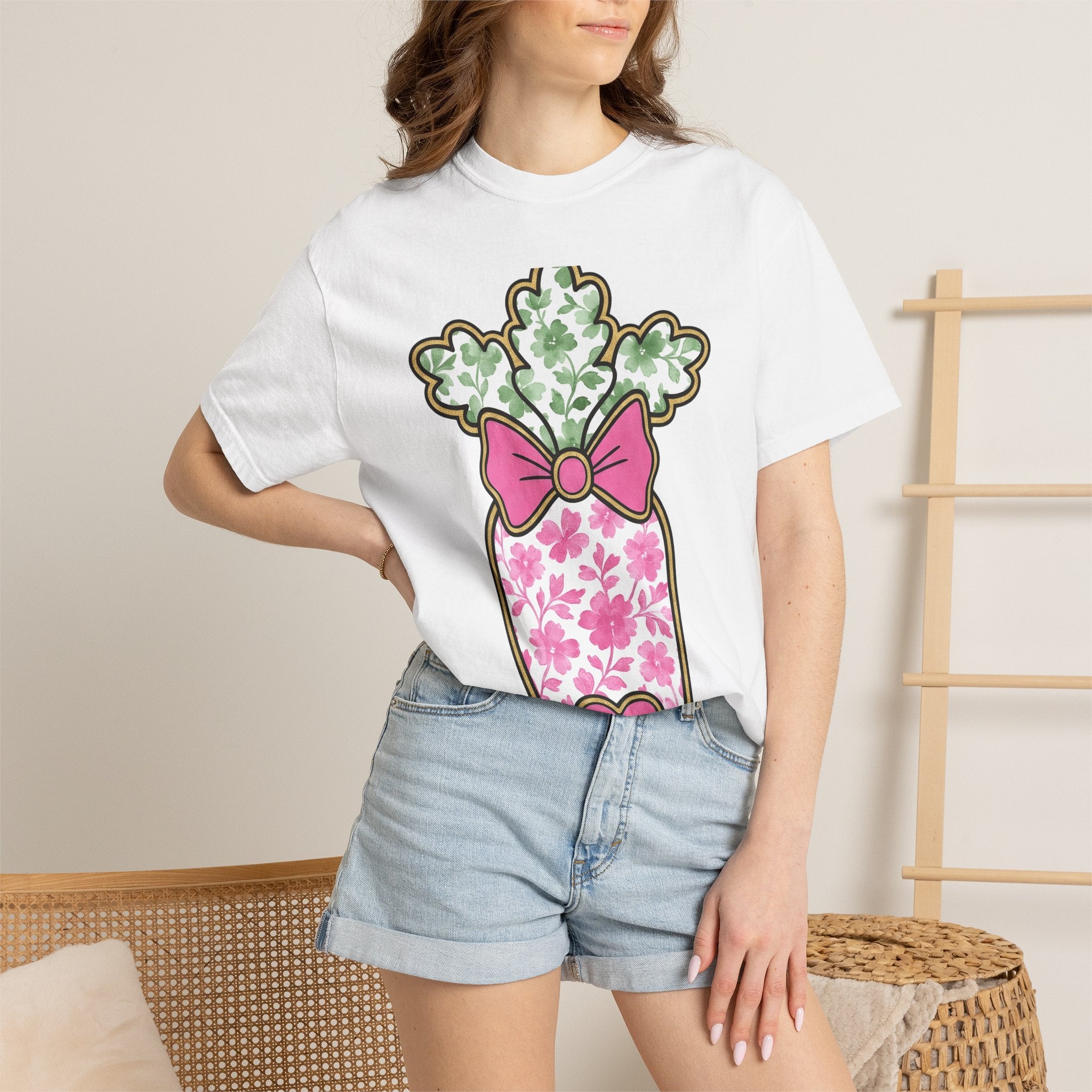 Floral Carrot Shirt Easter Spring Gift Women Kawaii Tee Carrot T-Shirt Easter Fan Root Vegetable Graphic Tshirt Vintage Bow Tshirt