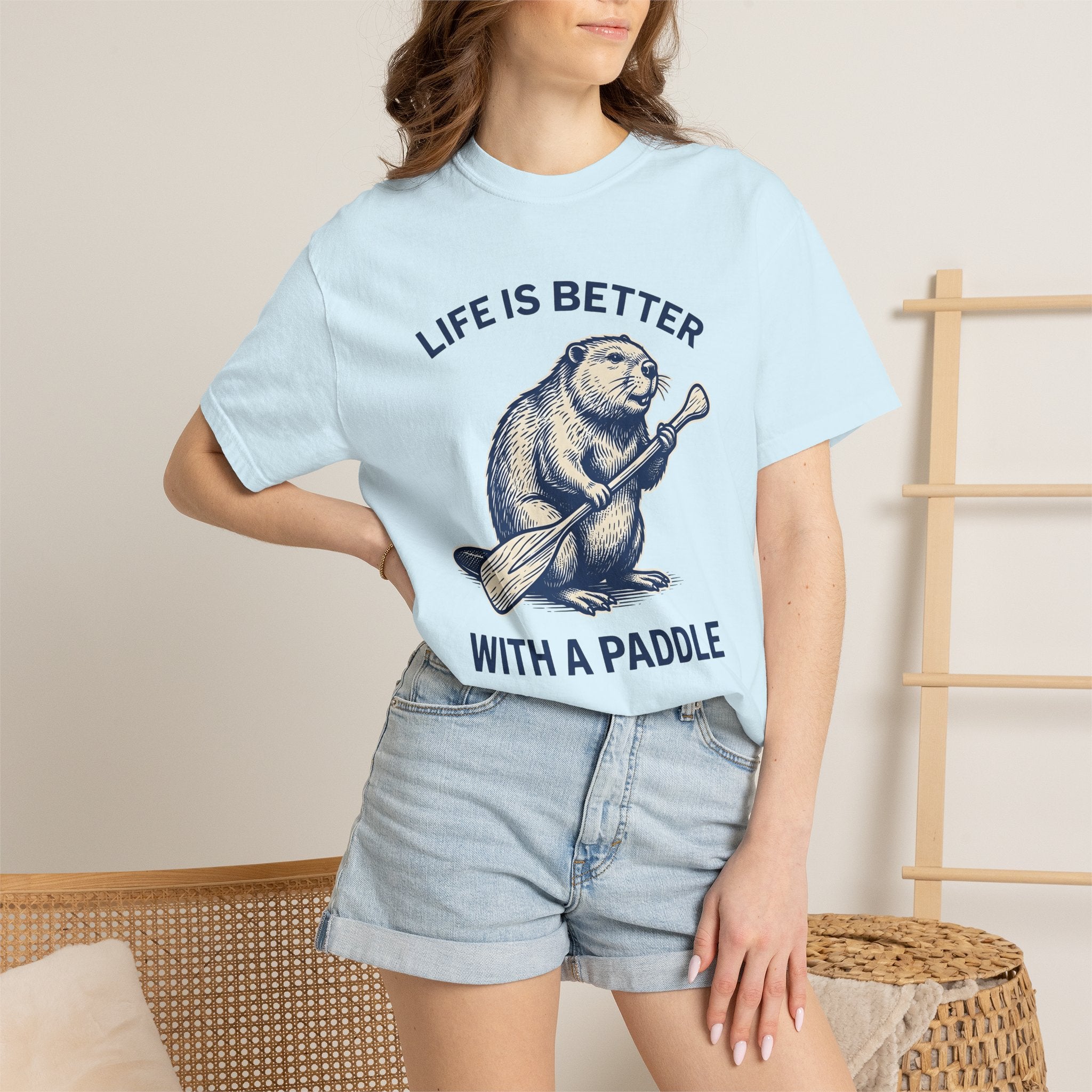 Beaver Oar Shirt Sports & Activities Hiking Gift Women Retro Tee Paddle T-Shirt Athlete Enthusiast Vintage Tshirt Trekker Graphic Sketch