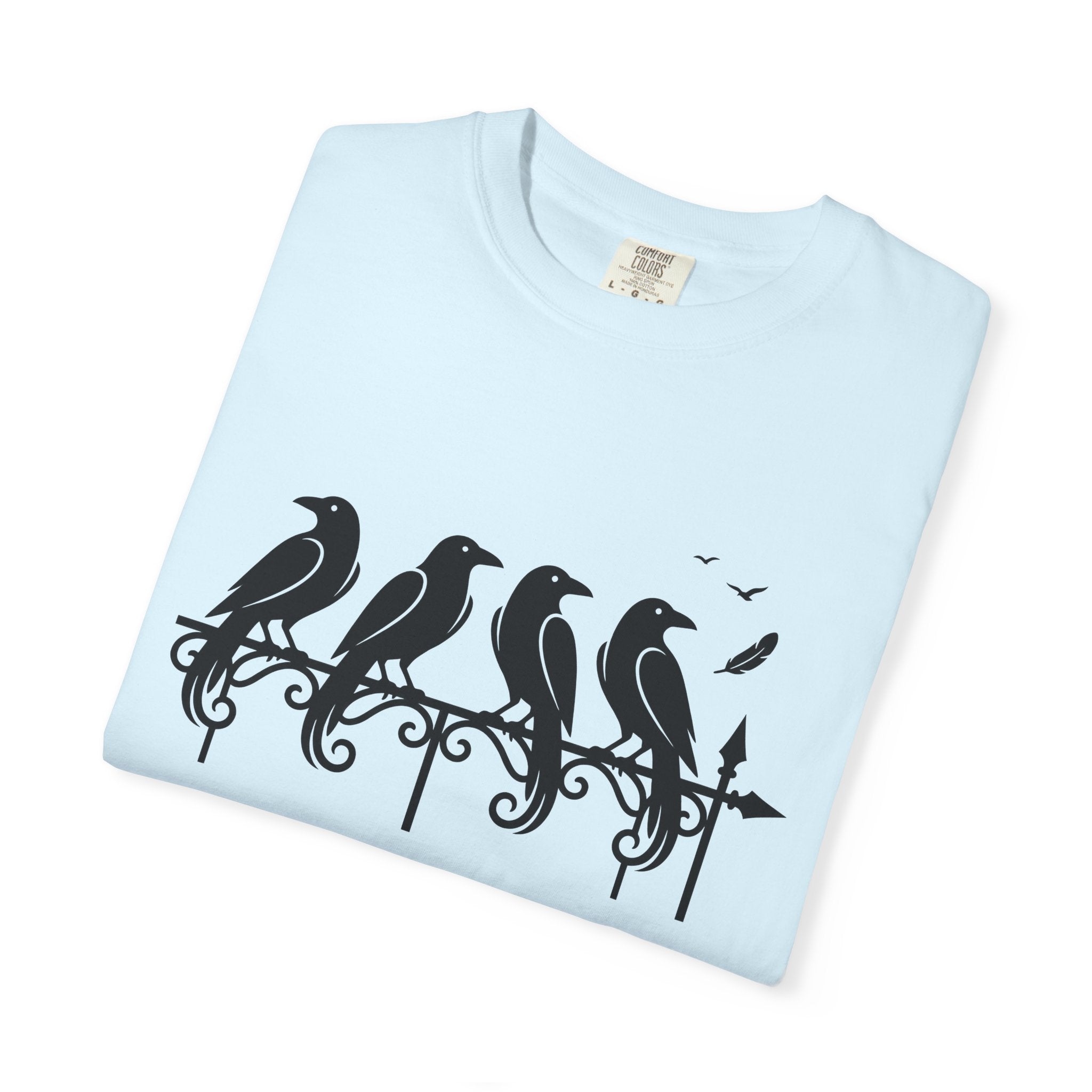 Blackbird Shape Shirt Halloween Wildlife Gift Women Eerie Tee Thrush T-Shirt Horror Fan Spooky Tshirt Animal Graphic Clean Metal Design