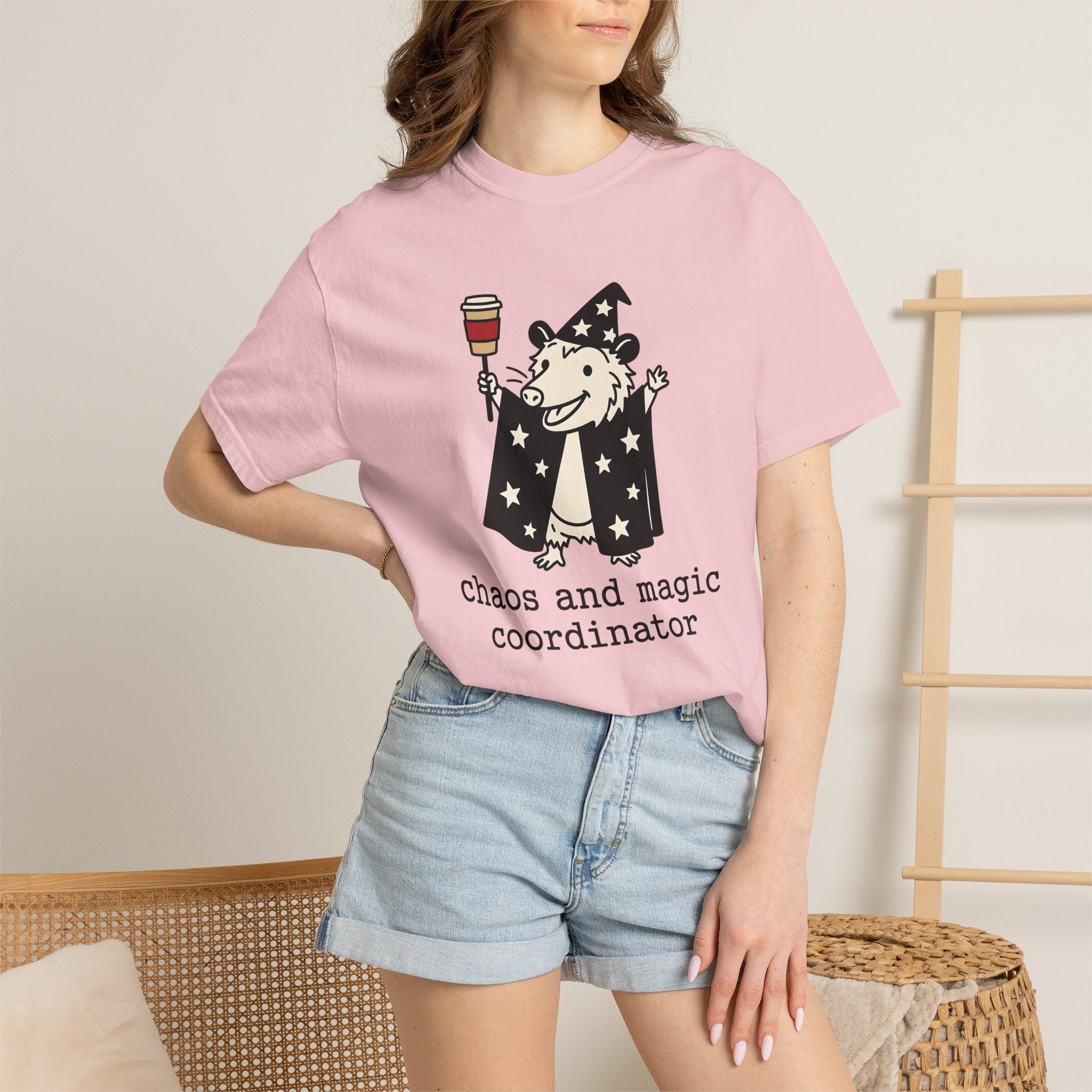 Opossum Wizard Shirt Nurses Satire Gift Women Caricature Tee Possum T-Shirt Nurse Enthusiast Cartoon Tshirt Parody Graphic Enchanted Cup