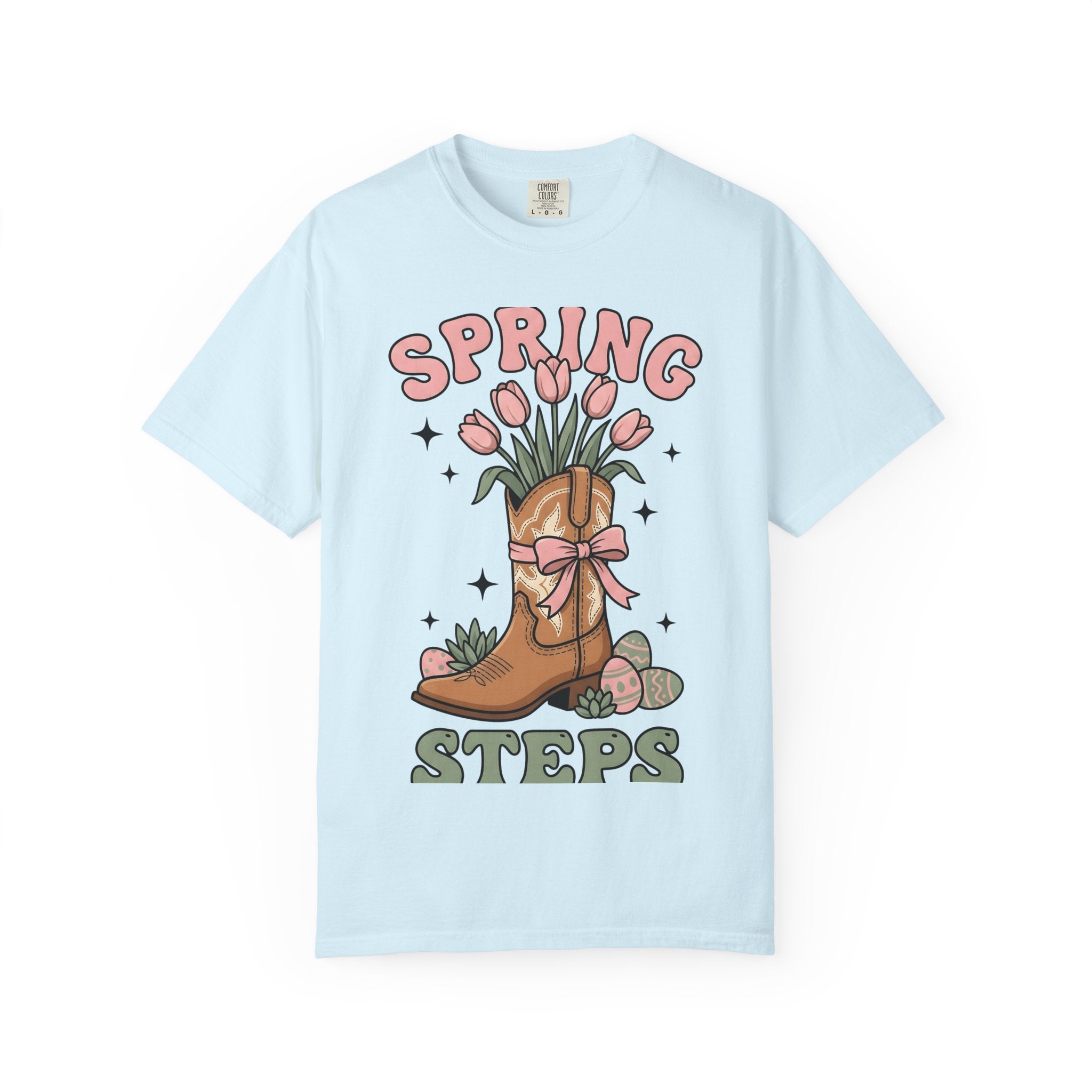 Cowboy Boot Bouquet Shirt Easter Garden Gift Women Sketch Tee Boot Arrangement T-Shirt Spring Fan Floral Drawing Tshirt Hand Drawn Decorated
