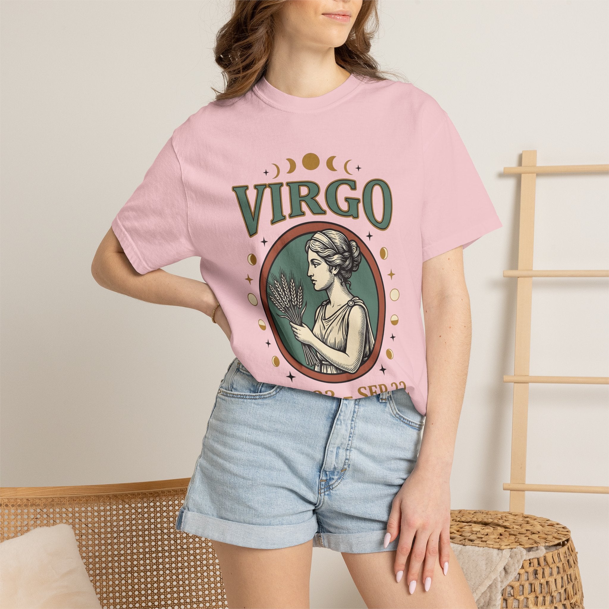 Astrology Goddess Shirt Boho Chic Mysticism Gift Women Sketch Tee Goddess T-Shirt Bohemian Enthusiast Drawing Illustration Spiritual Graphic