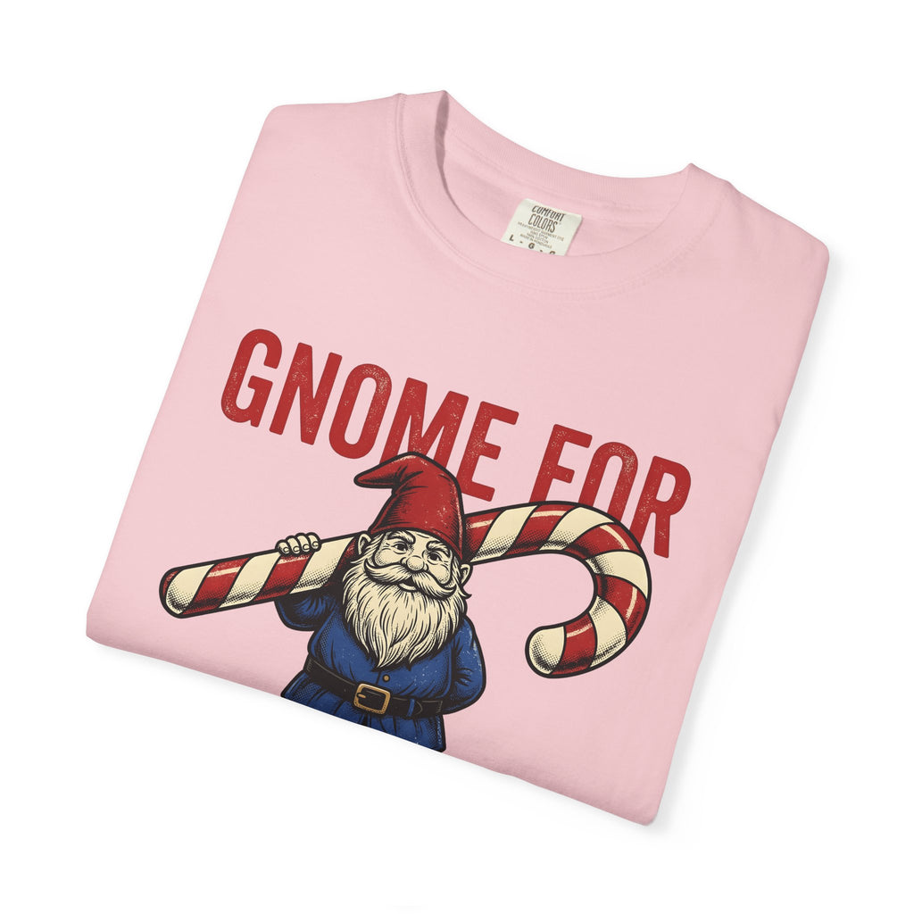 Holiday Gnome Shirt Christmas Joke Gift Women Retro Tee Gnome T-Shirt Christmas Fan Vintage Tshirt Pun Graphic Sketch Peppermint Stick