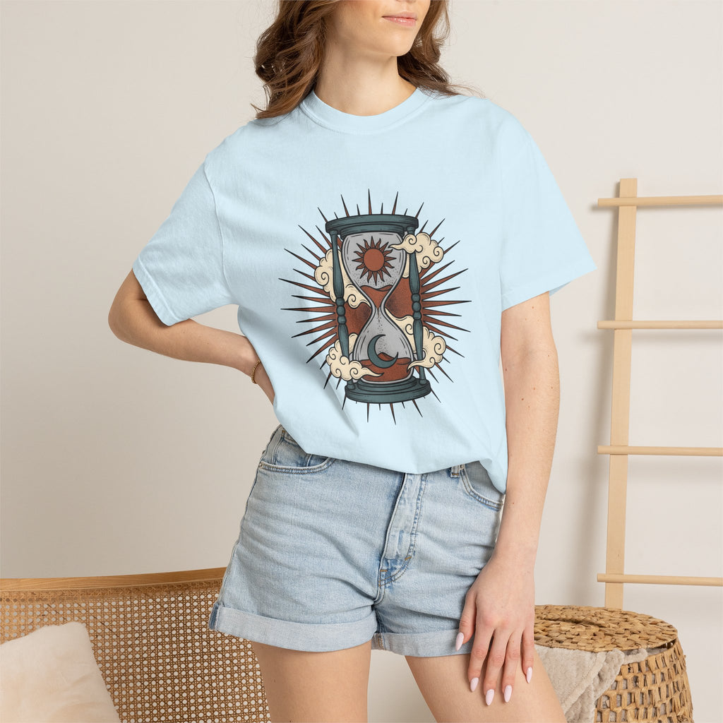 Hourglass Sun Moon Shirt Boho Chic Astrology Gift Women Hippie Tee Timeglass T-Shirt Bohemian Fan Psychedelic Tshirt Zodiac Graphic Retro