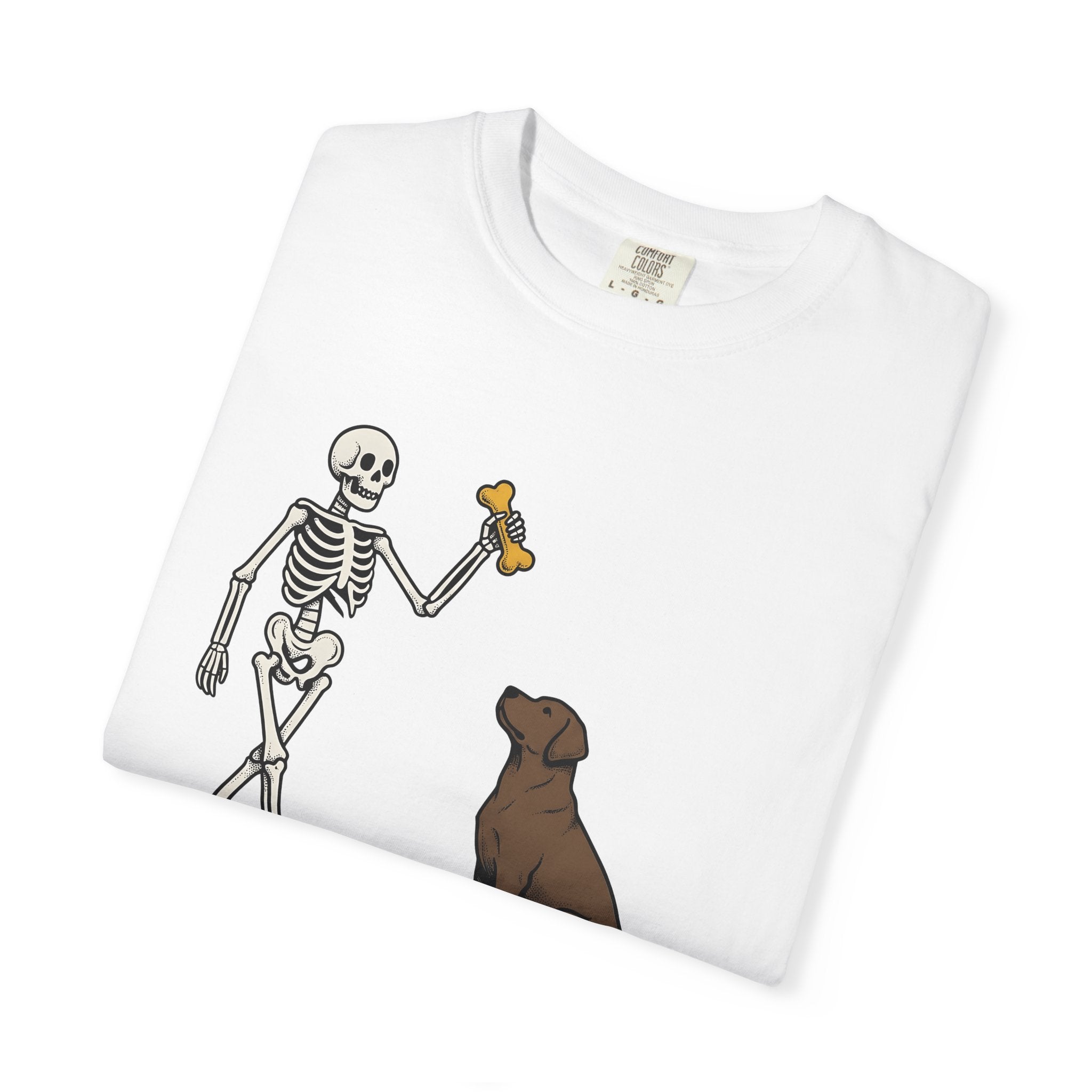 Bony Dog Shirt Dog Scary Gift Women Animated Tee Hound T-Shirt Dog Fan Cartoon Tshirt Spooky Graphic Old School Chew Bone Tshirt