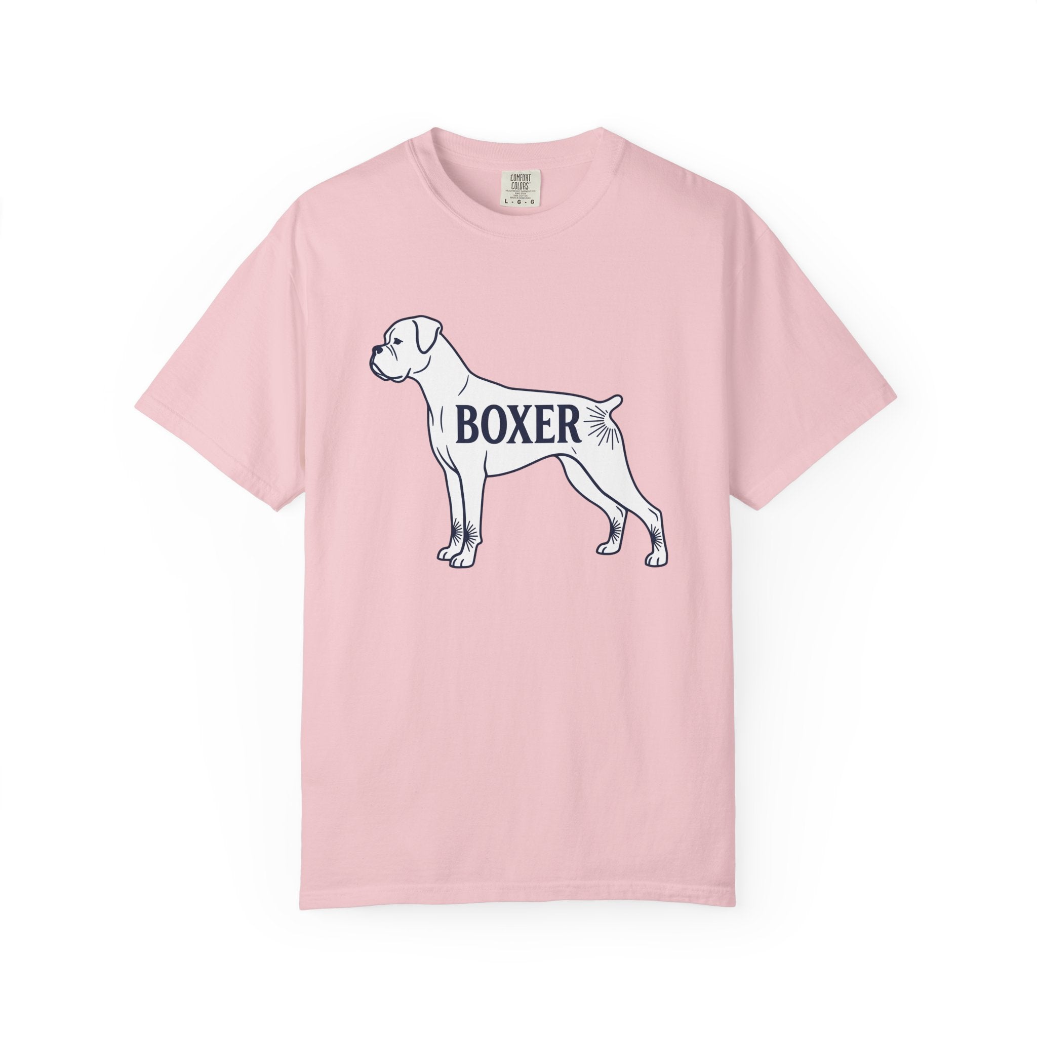 Boxer Canine Shirt Dog Domestics Gift Women Doodle Tee Boxer Dog T-Shirt Dog Fan Puppy Tshirt Cartoon Graphic Domestic Illustration Graphic