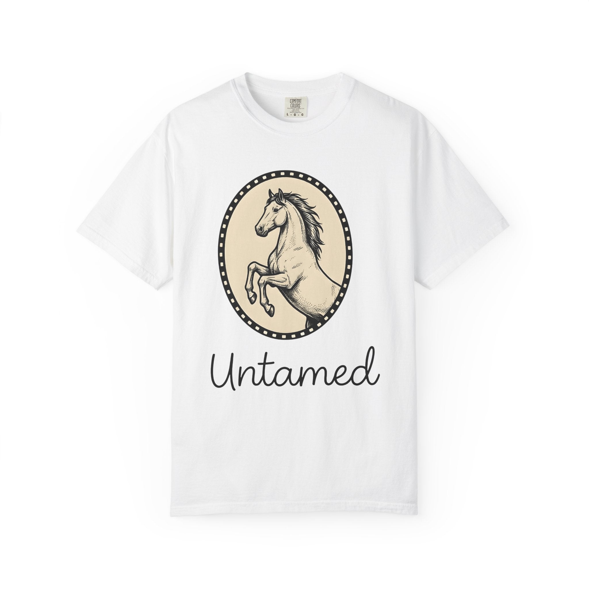 Bucking Horse Shirt Cowgirl Cowboy Gift Women Retro Tee Bronco T-Shirt Rodeo Fan Mustang Graphic Tshirt Sketch Circle Frame Tshirt
