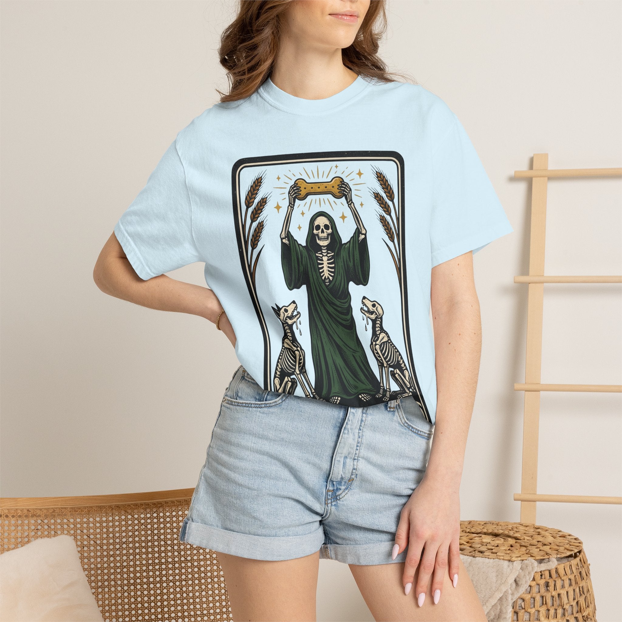 Death Dog Shirt Dog Occult Gift Women Ink Tee Hellhound T-Shirt Dog Fan Tattoo Tshirt Mystic Graphic Retro Skeleton Tshirt