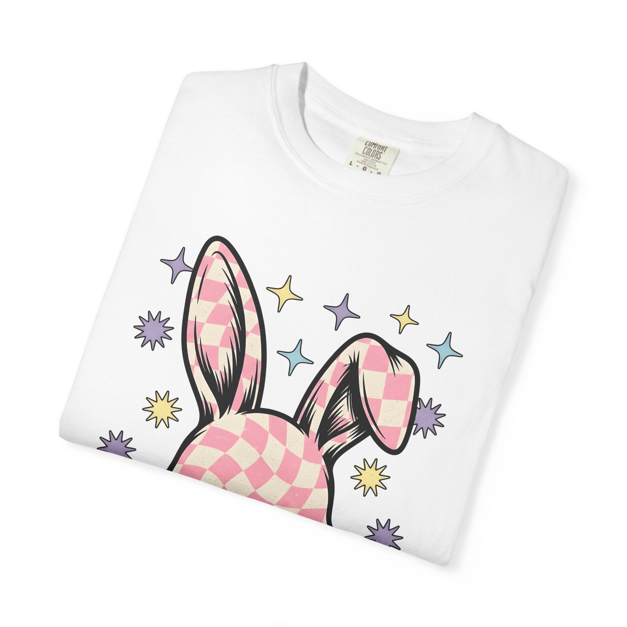 Rabbit Head Shirt Easter Fauna Gift Women Abstract Tee Bunny T-Shirt Easter Fan Hare Tshirt Wildlife Graphic Old School Glitter Tshirt