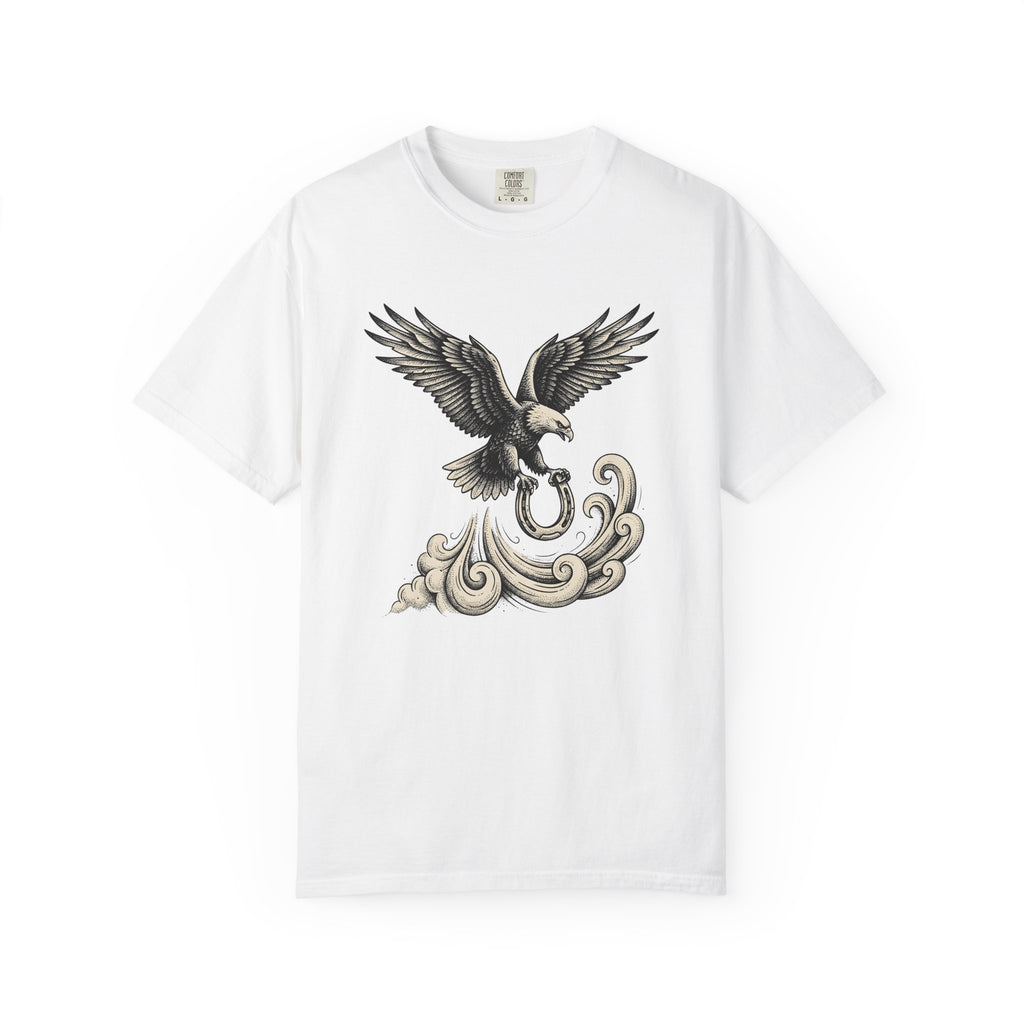 Eagle Horseshoe Shirt Cowgirl Western Gift Women Tattoo Tee Horseshoe T-Shirt Rodeo Fan Ink Tshirt Western Graphic Vintage Western Swirl