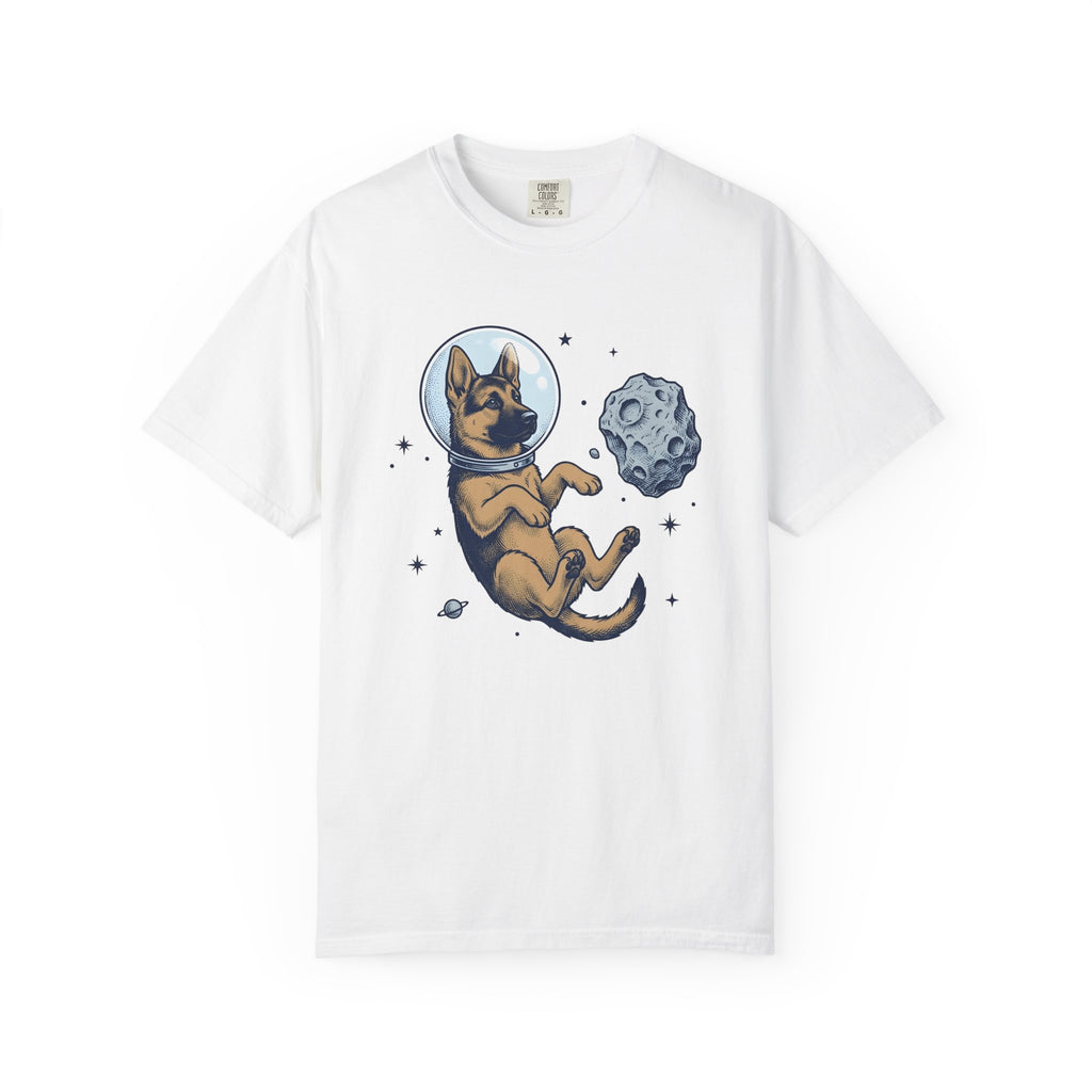 Space Dog Shirt Dog Galaxy Gift Women Retro Tee Astronaut T-Shirt Dog Owner Pup Vintage Tshirt Cosmic Illustration Sketch Meteor Tshirt