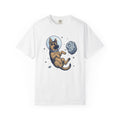 Space Dog Shirt Dog Galaxy Gift Women Retro Tee Astronaut T-Shirt Dog Owner Pup Vintage Tshirt Cosmic Illustration Sketch Meteor Tshirt