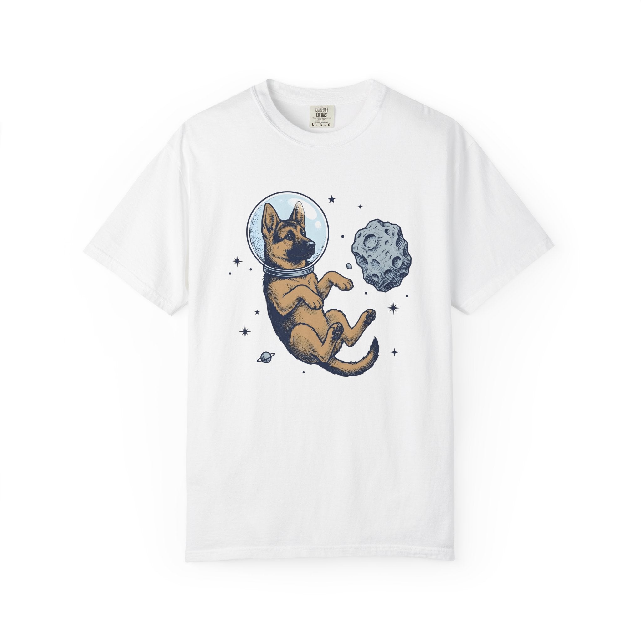Space Dog Shirt Dog Galaxy Gift Women Retro Tee Astronaut T-Shirt Dog Owner Pup Vintage Tshirt Cosmic Illustration Sketch Meteor Tshirt