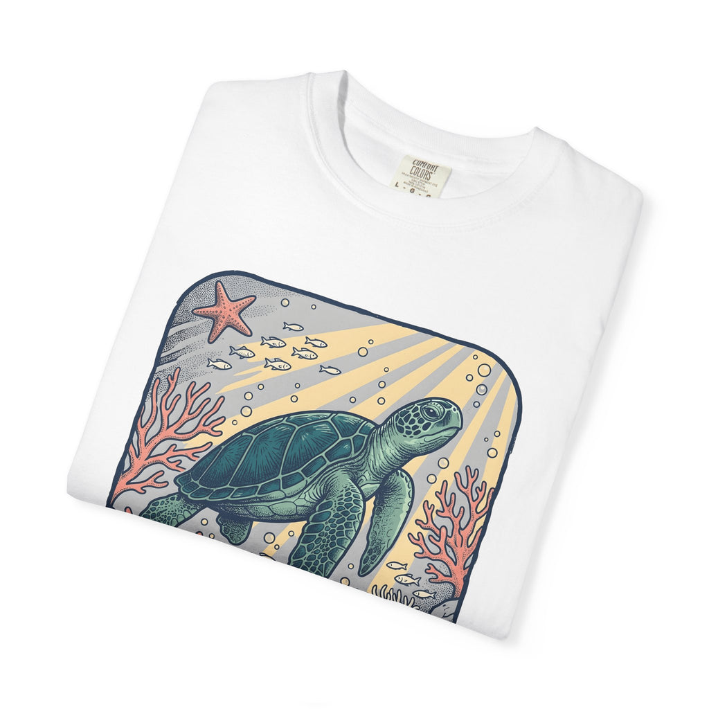 Turtle Marine Shirt Ocean Creatures Gift Women Cartoon Tee TorTurtle T-Shirt Sea Fan Turtle Graphic Illustration Sketch Coral Reef Tshirt