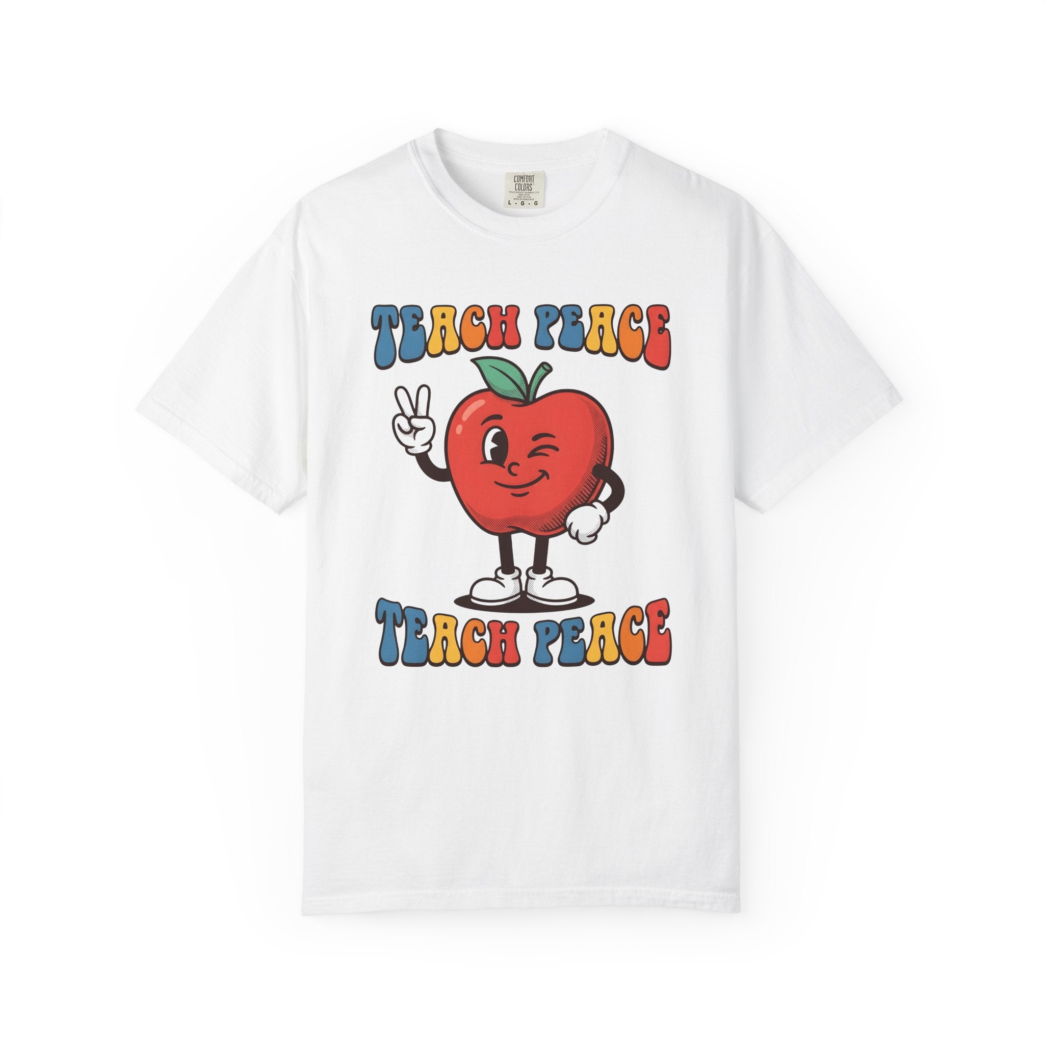 Winking Fruit Character Shirt Teachers Education Gift Women Doodle Tee Fruit Character T-Shirt Educator Enthusiast Cartoon Tshirt Learning