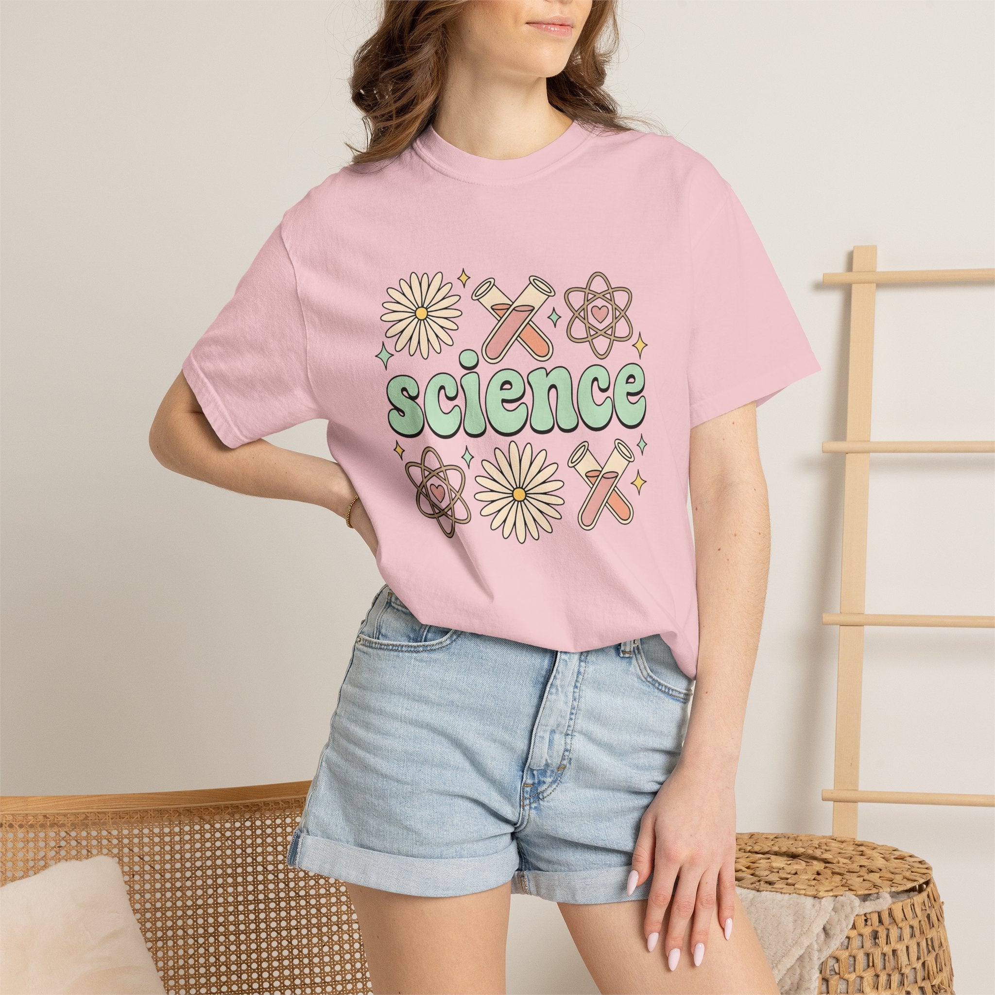 Science Drawing Shirt Teachers School Gift Women Cartoon Tee Scientific Illustration T-Shirt Educator Enthusiast Comic Tshirt Classroom