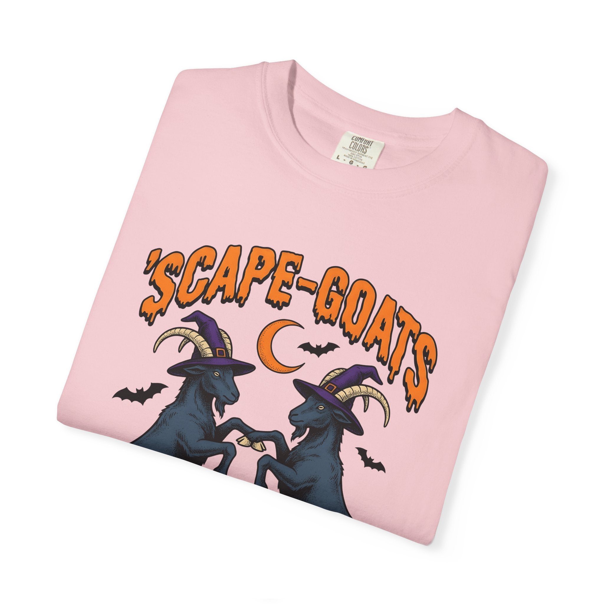 Witch Goats Shirt Halloween Animals Gift Women Spooky Tee Goat T-Shirt Horror Fan Creatures Graphic Tshirt Vintage Crescent Moon Tshirt