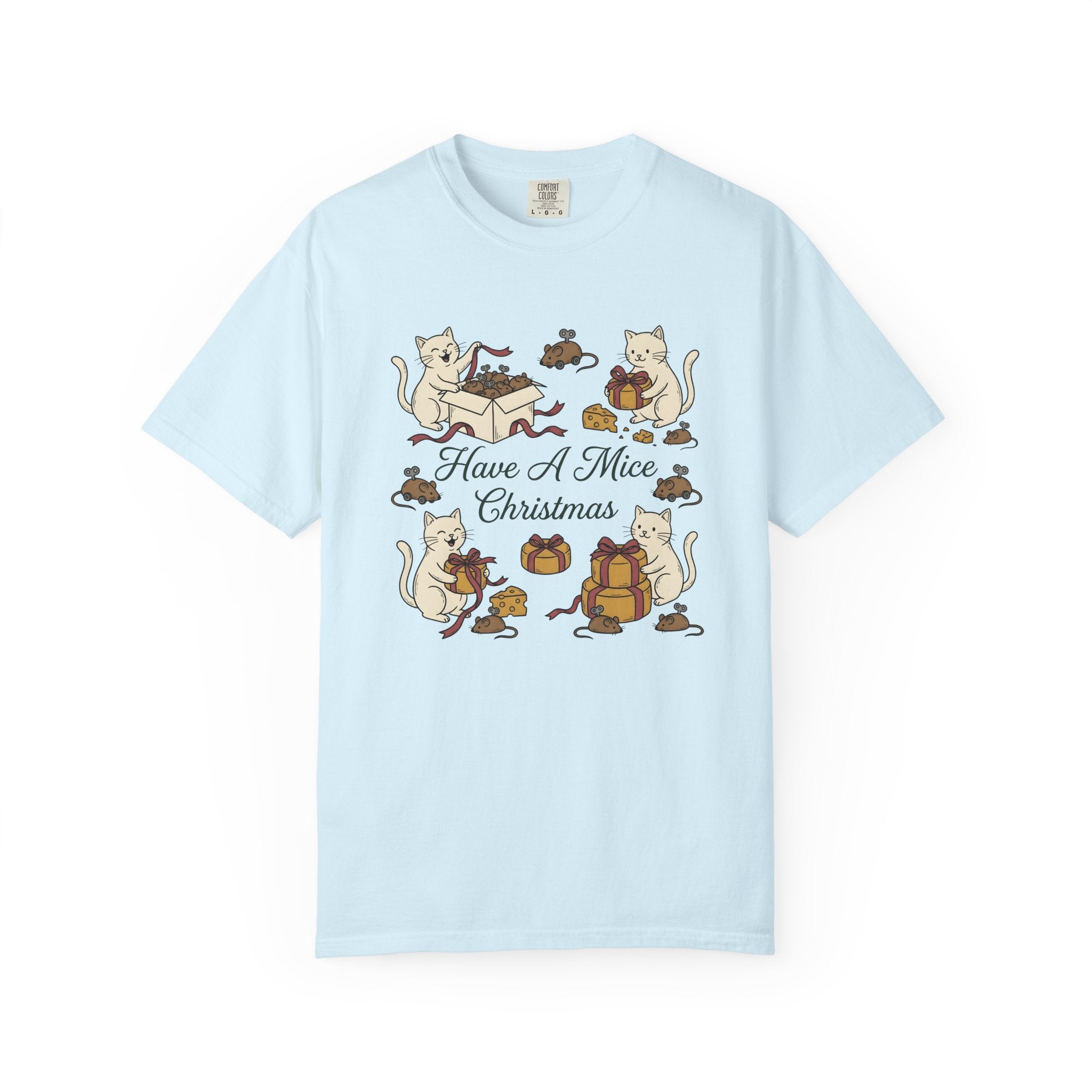 Cat Drawing Shirt Cat Winter Gift Women Cartoon Tee Kitten T-Shirt Cat Fan Feline Tshirt Frosty Graphic Doodle Gift Tshirt