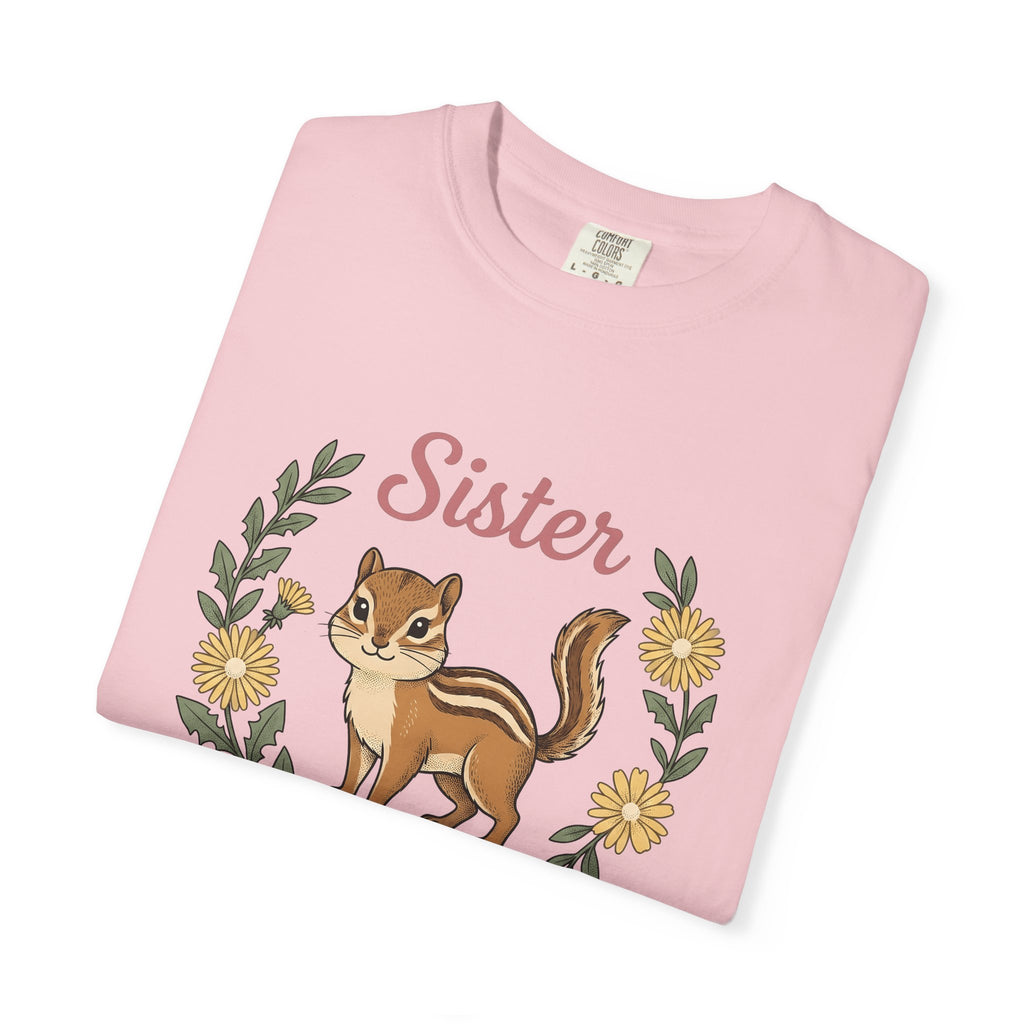 Chipmunk Art Shirt Animals & Flowers Household Gift Women Cartoon Tee Squirrel T-Shirt Wildlife Fan Animal Tshirt Home Graphic Doodle