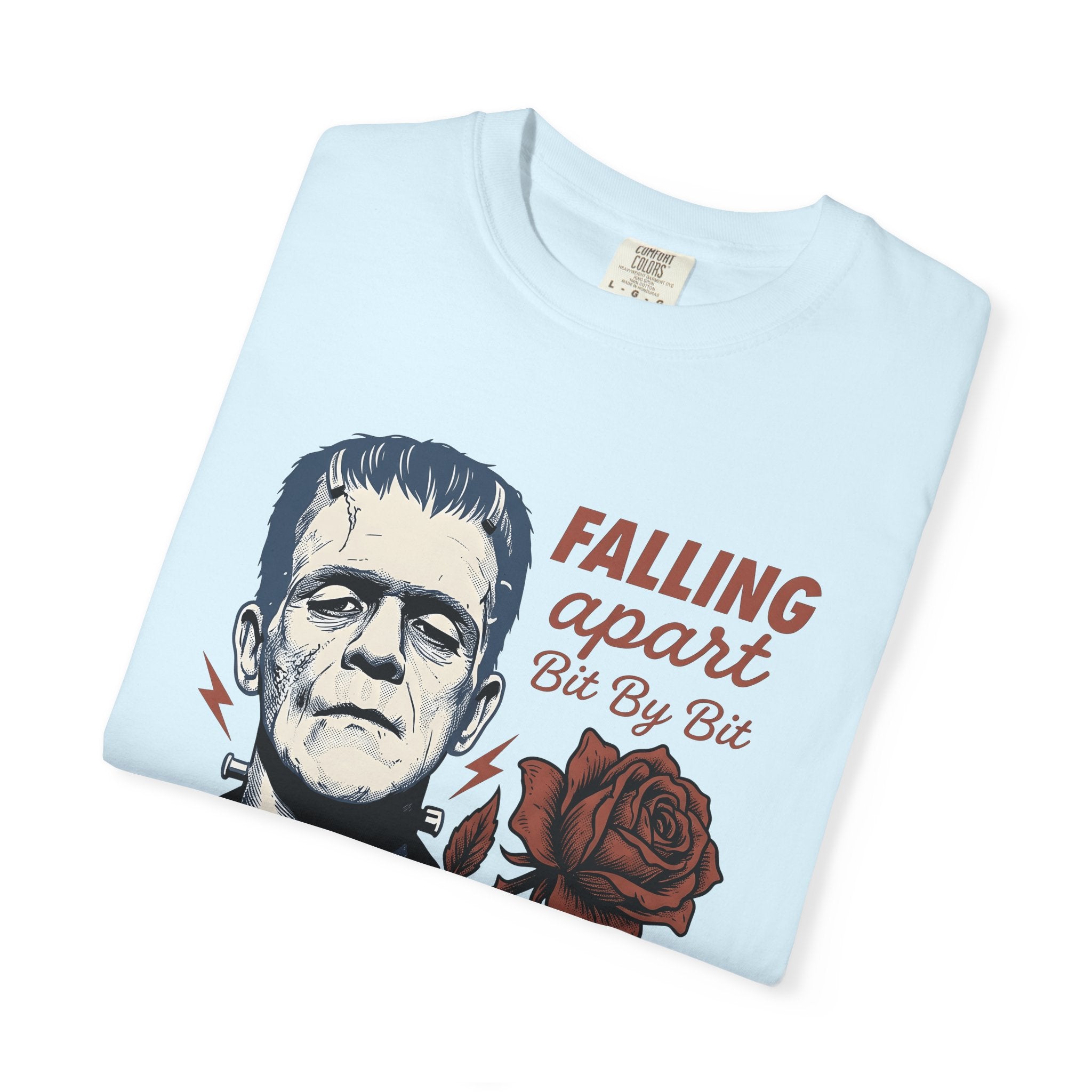 Frankenstein Creature Shirt Halloween Horror Gift Women Retro Tee Monster T-Shirt Horror Fan Scary Tshirt Macabre Graphic Sketch Flower