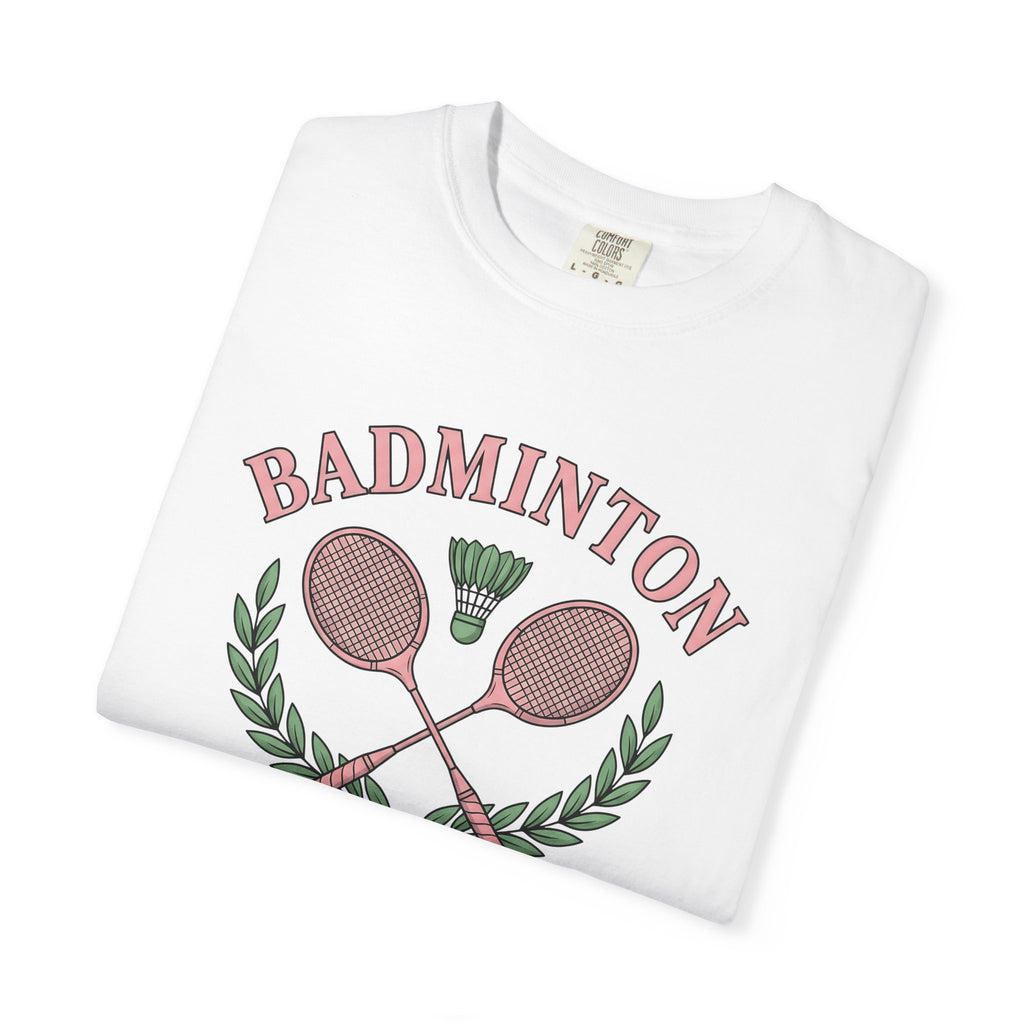 Badminton Racquets Shirt Badminton Association Gift Women Line Art Tee Racquet T-Shirt Badminton Enthusiast Drawing Design Cartoon Birdie