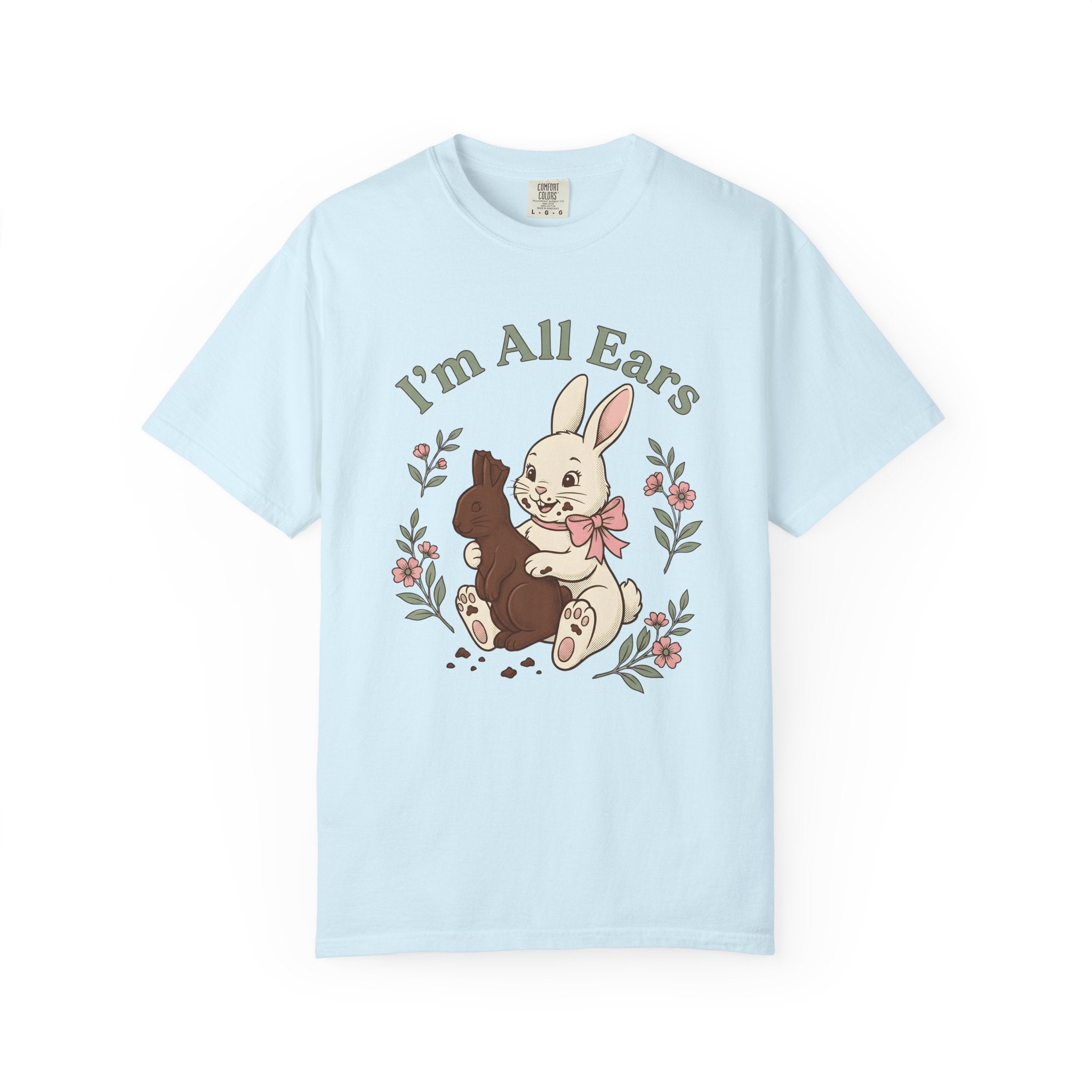 Chocolate Hare Shirt Easter Critter Gift Women Antique Tee Bunny T-Shirt Easter Fan Vintage Tshirt Creature Graphic Cartoon Blossom Tshirt