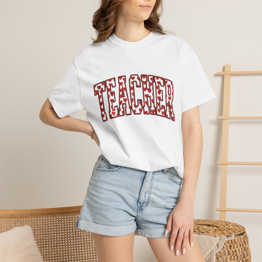 Romantic Text Art Shirt St. Valentine's Day Teaching Gift Women Strong Tee Typography T-Shirt Valentine Fan Bold Tshirt Educator Graphic