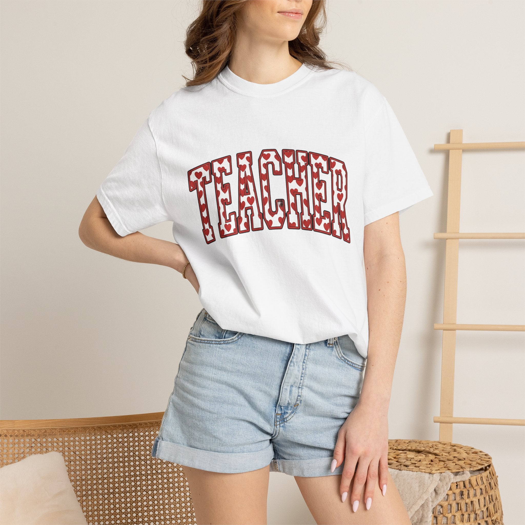 Romantic Text Art Shirt St. Valentine's Day Teaching Gift Women Strong Tee Typography T-Shirt Valentine Fan Bold Tshirt Educator Graphic