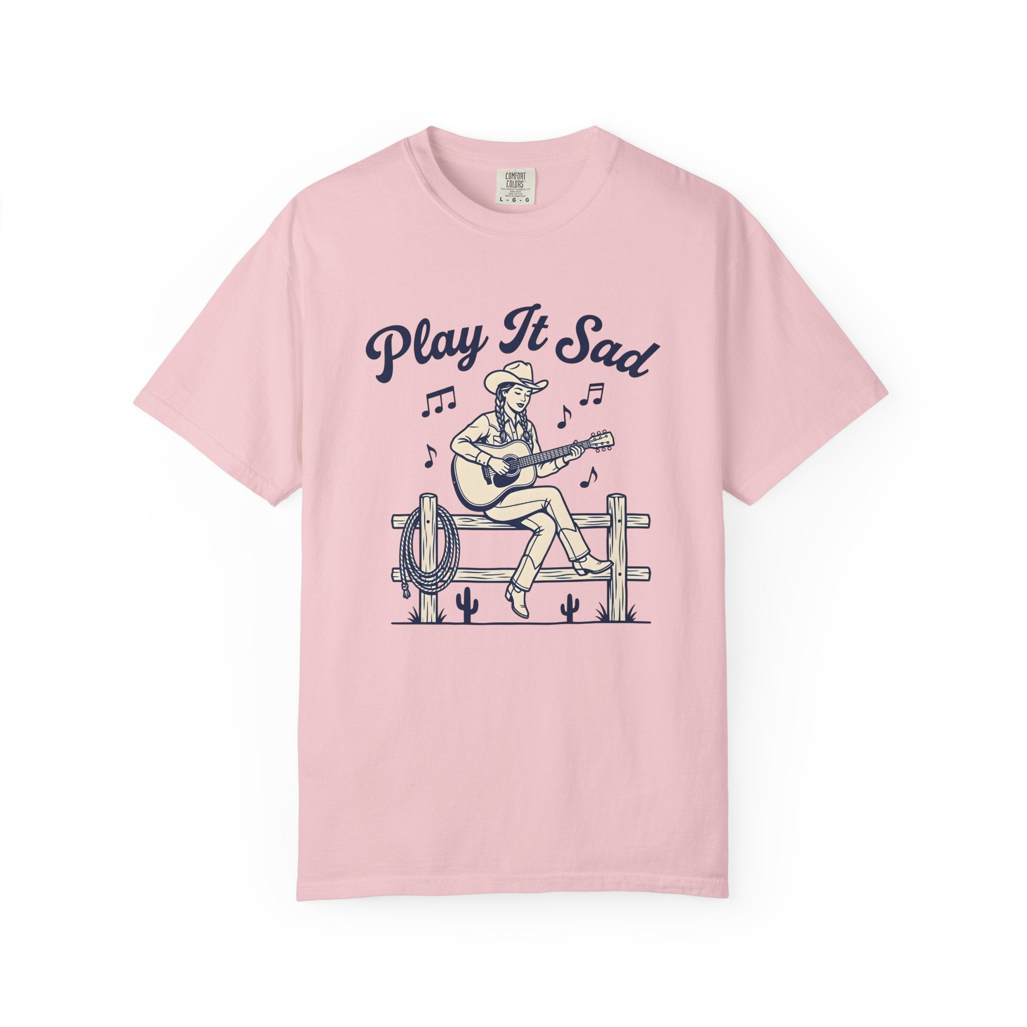 Cowgirl Guitar Shirt Cowgirl Rustic Gift Women Line Drawing Tee Guitar T-Shirt Cowboy Fan Illustrated Tshirt Country Graphic Retro Musical