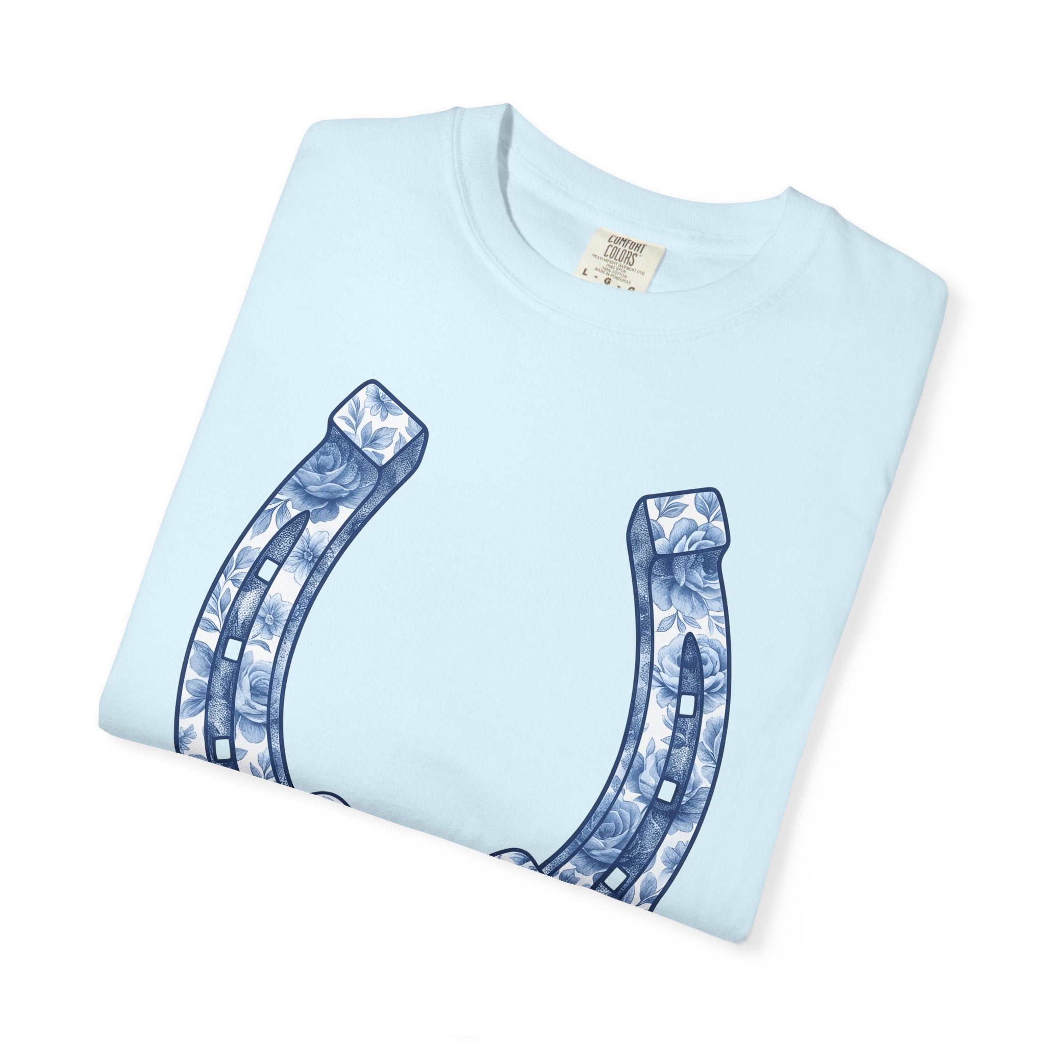 Horseshoe Ribbon Shirt Cowgirl Cowboy Gift Women Botanical Tee Horseshoe Ribbon T-Shirt Rodeo Fan Vintage Tshirt Cowboy Graphic Classic