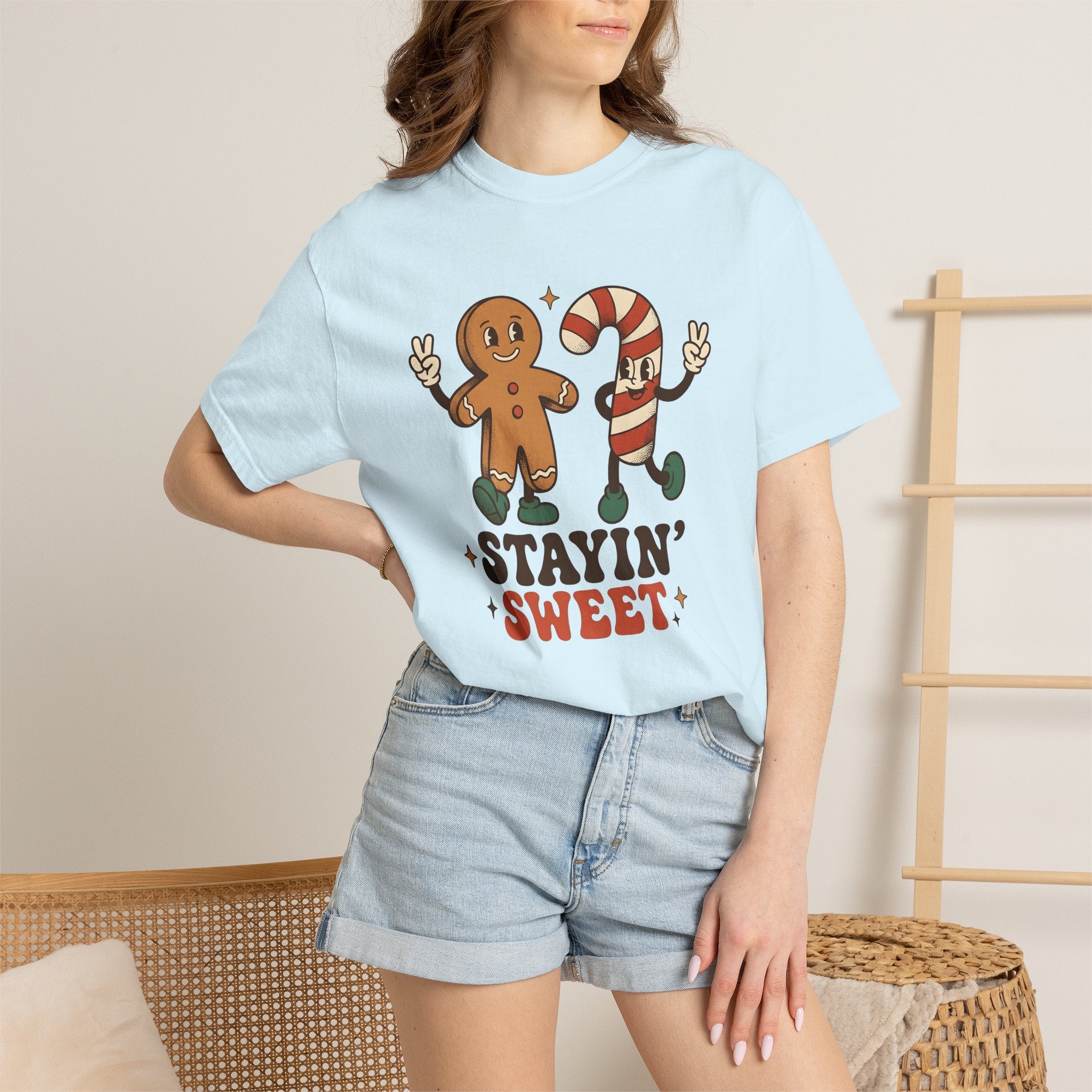 Gingerbread Person Candy Cane Shirt Christmas Festivity Gift Women Animated Tee Gingerbread Man T-Shirt Holiday Fan Cartoon Tshirt