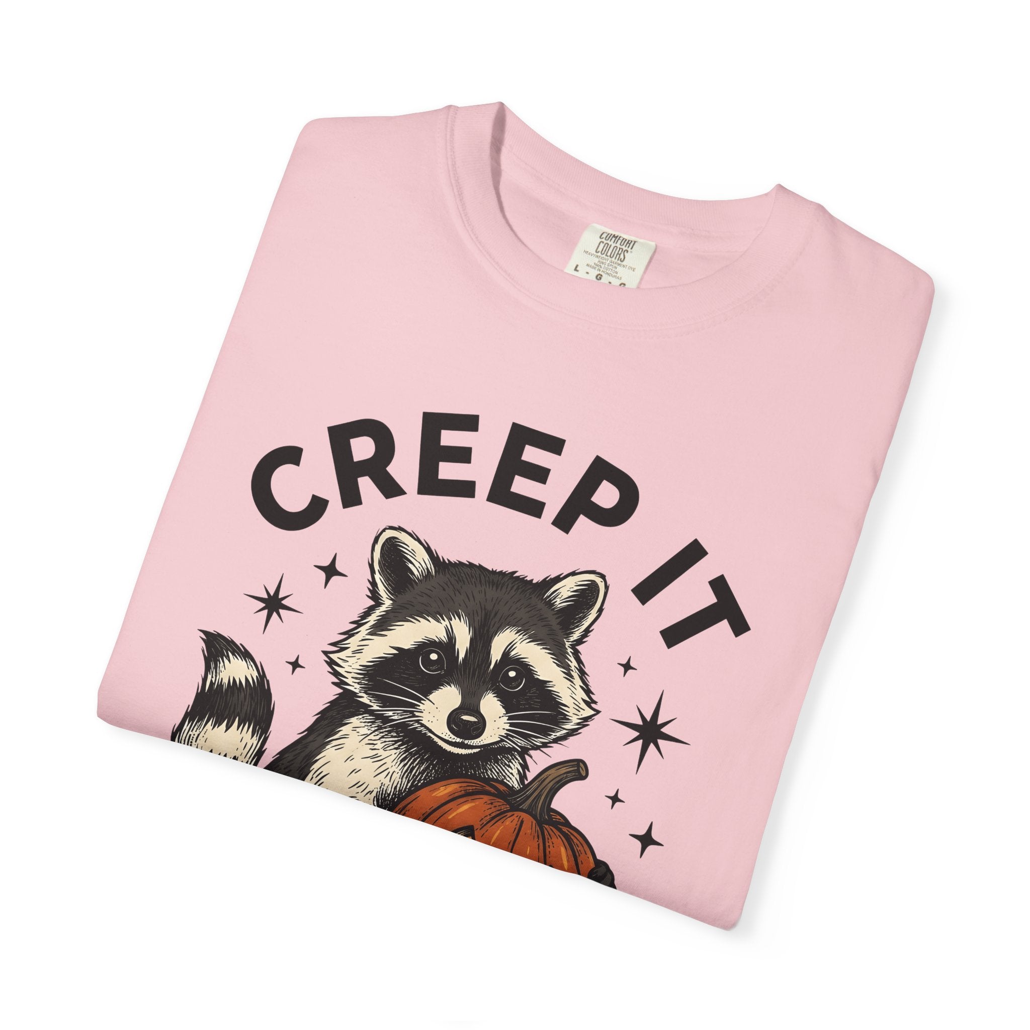 Raccoon Jack-O'-Lantern Shirt Halloween Wildlife Gift Women Retro Tee Pumpkin T-Shirt Halloween Fan Vintage Tshirt Animal Graphic Sketch