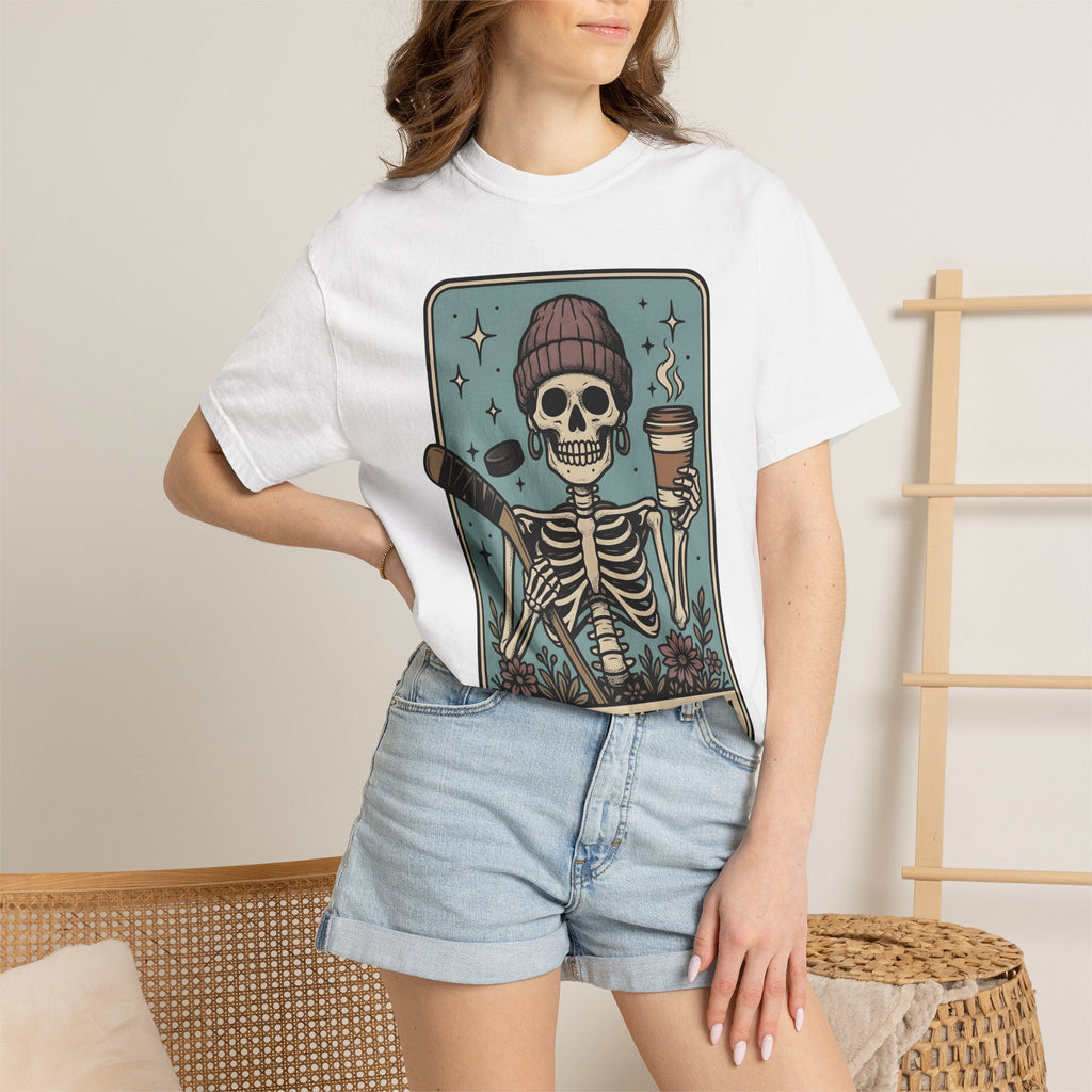Skeleton Hockey Shirt Moms Games Gift Women Illustrative Tee Hockey T-Shirt Mom Fan Hockey Art Tshirt Gaming Graphic Classic Coffee Mug