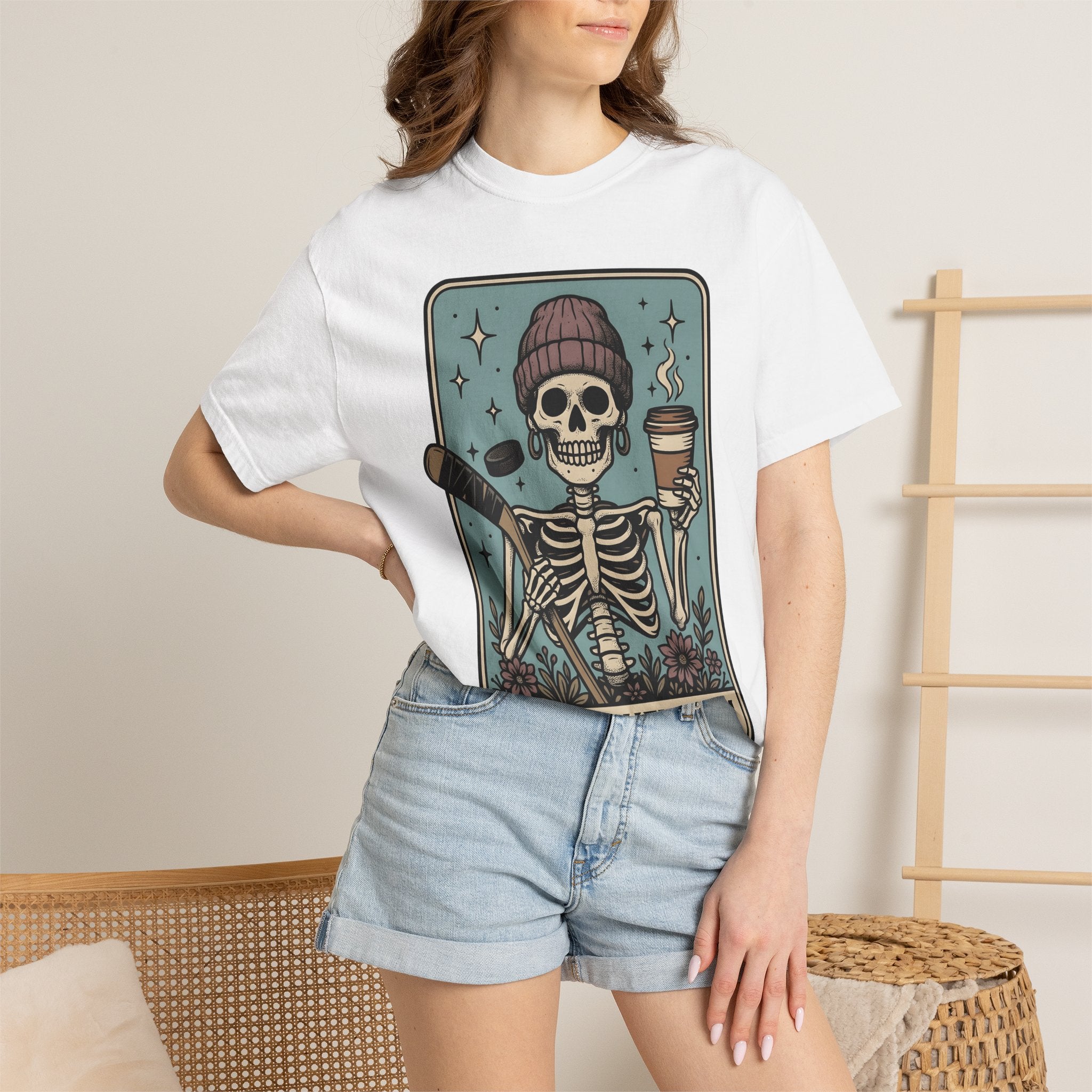 Skeleton Hockey Shirt Moms Games Gift Women Illustrative Tee Hockey T-Shirt Mom Fan Hockey Art Tshirt Gaming Graphic Classic Coffee Mug