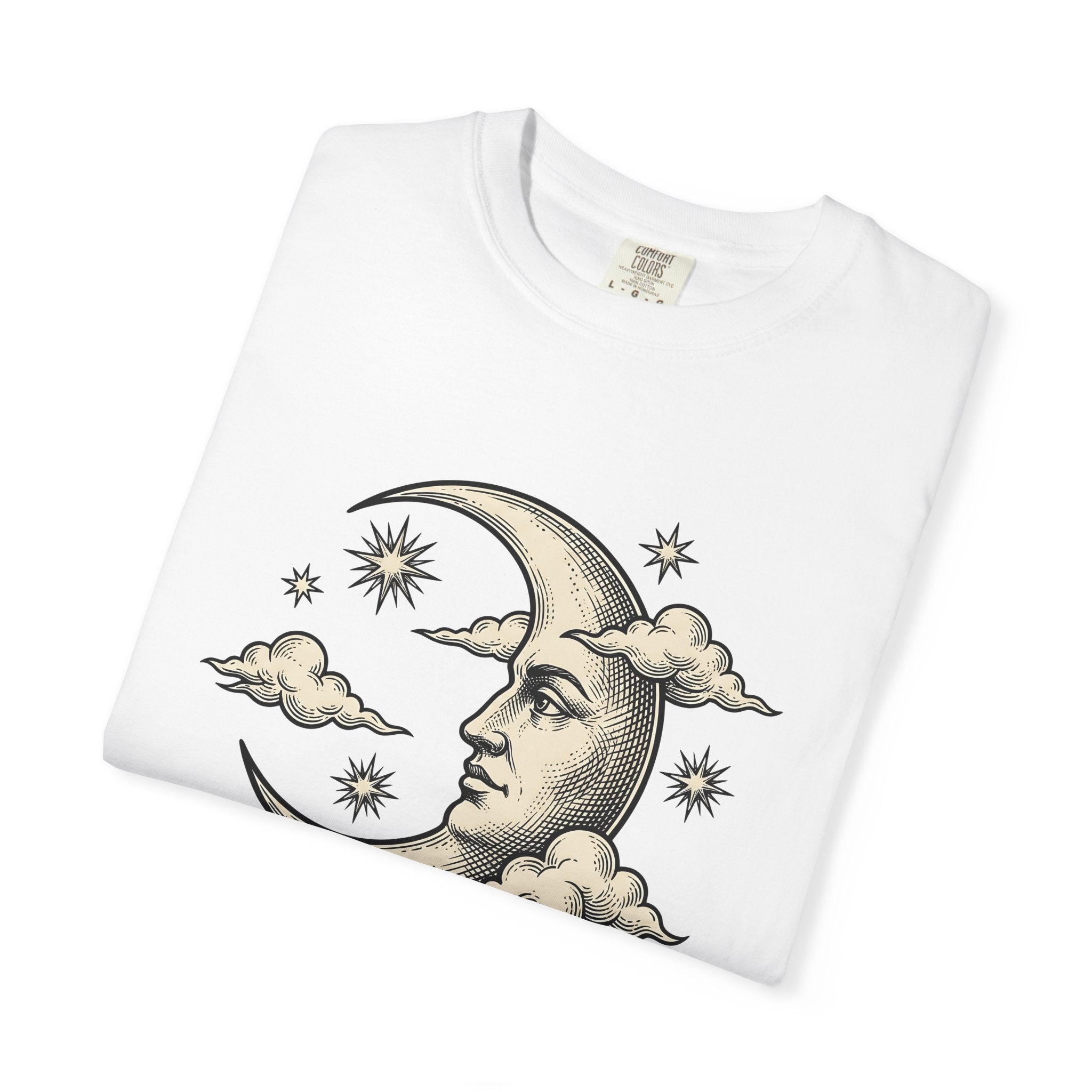 Celestial Face Shirt Cottagecore Planets Gift Women Sketch Tee Moon Face T-Shirt Homebody Fan Drawing Design Galaxy Sky Tshirt