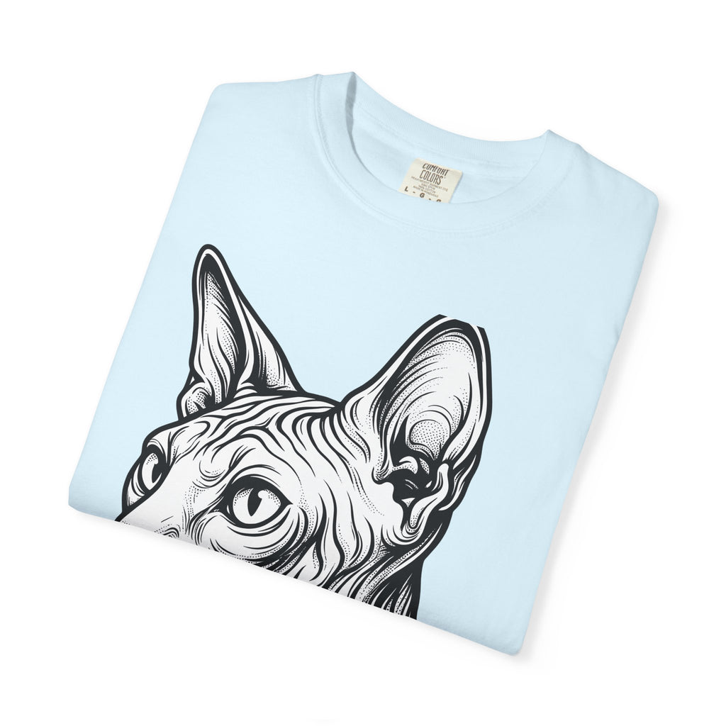 Sphynx Feline Shirt Cat Animal Gift Women Outline Tee Cat T-Shirt Cat Fan Creature Graphic Tshirt Simple Face Tshirt