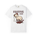 Capybara Christmas Hat Shirt Christmas Wildlife Gift Women Comic Tee Rodent T-Shirt Xmas Fan Cartoon Tshirt Wildlife Graphic Sketch Holiday