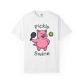 Pig Pickleball Shirt Funny Creatures Gift Women Drawing Tee Pickleballer T-Shirt Humor Fan Illustration Tshirt Striking Paddle Tshirt