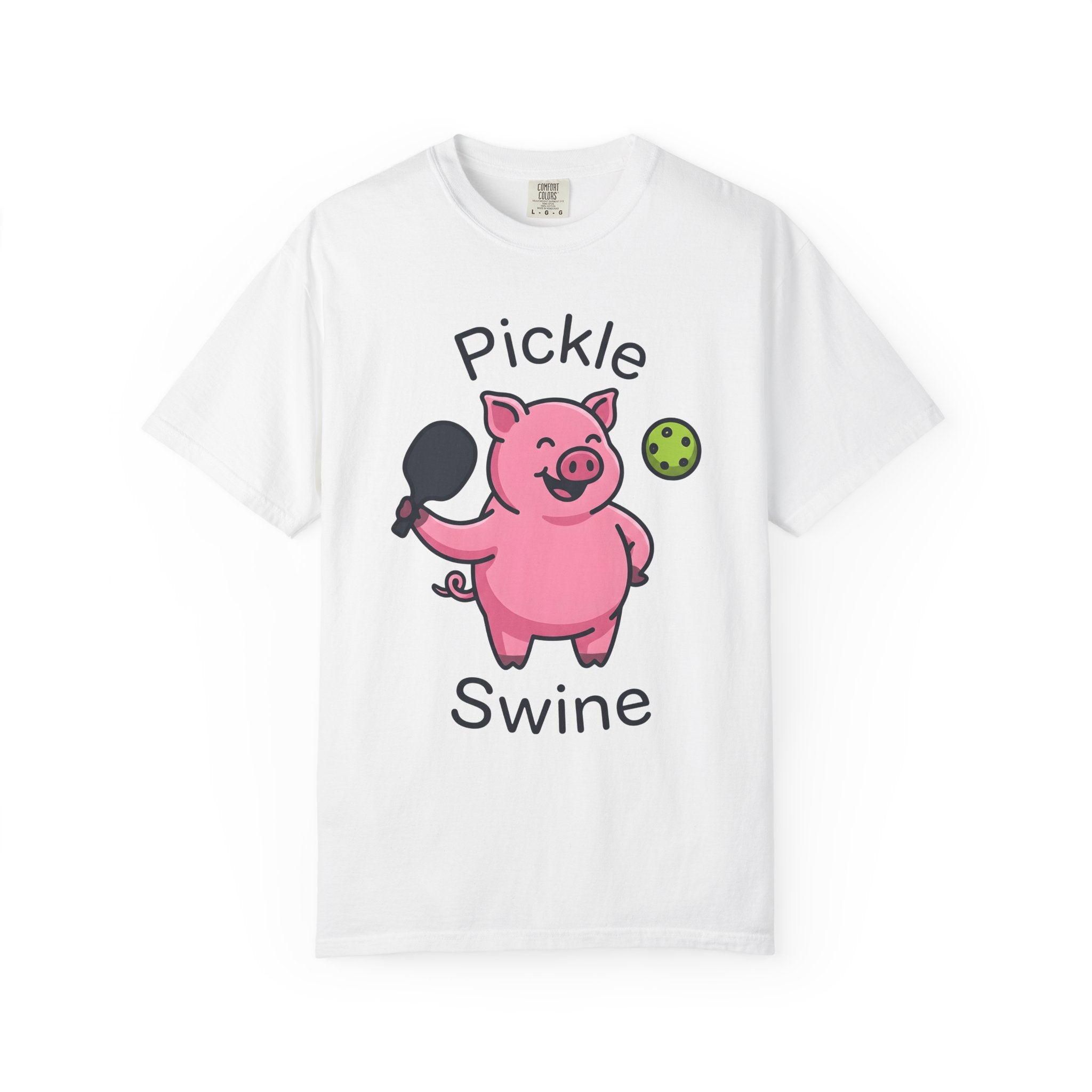 Pig Pickleball Shirt Funny Creatures Gift Women Drawing Tee Pickleballer T-Shirt Humor Fan Illustration Tshirt Striking Paddle Tshirt