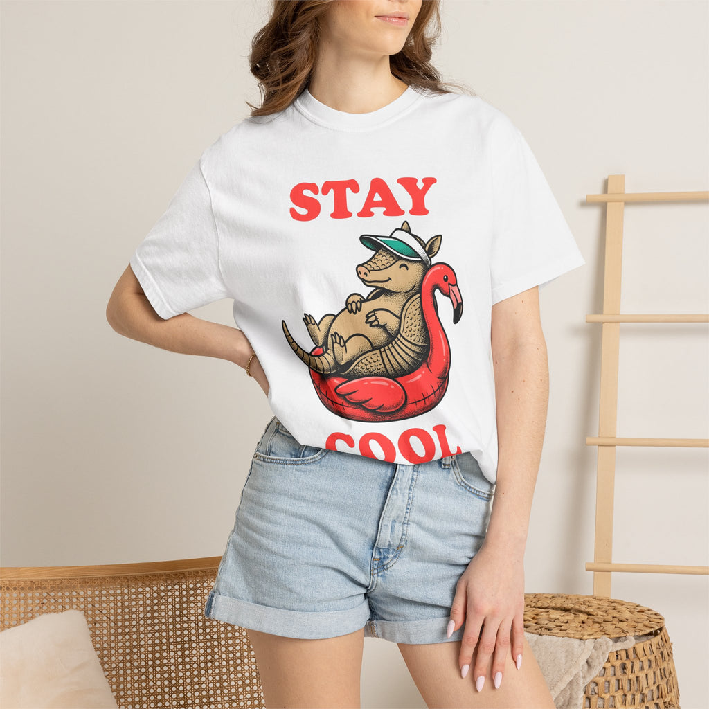 Armadillo Float Shirt Cowgirl Summer Gift Women Cartoon Tee Armadillo T-Shirt Rodeo Fan Comic Tshirt Vacation Graphic Retro Flamingo Tshirt