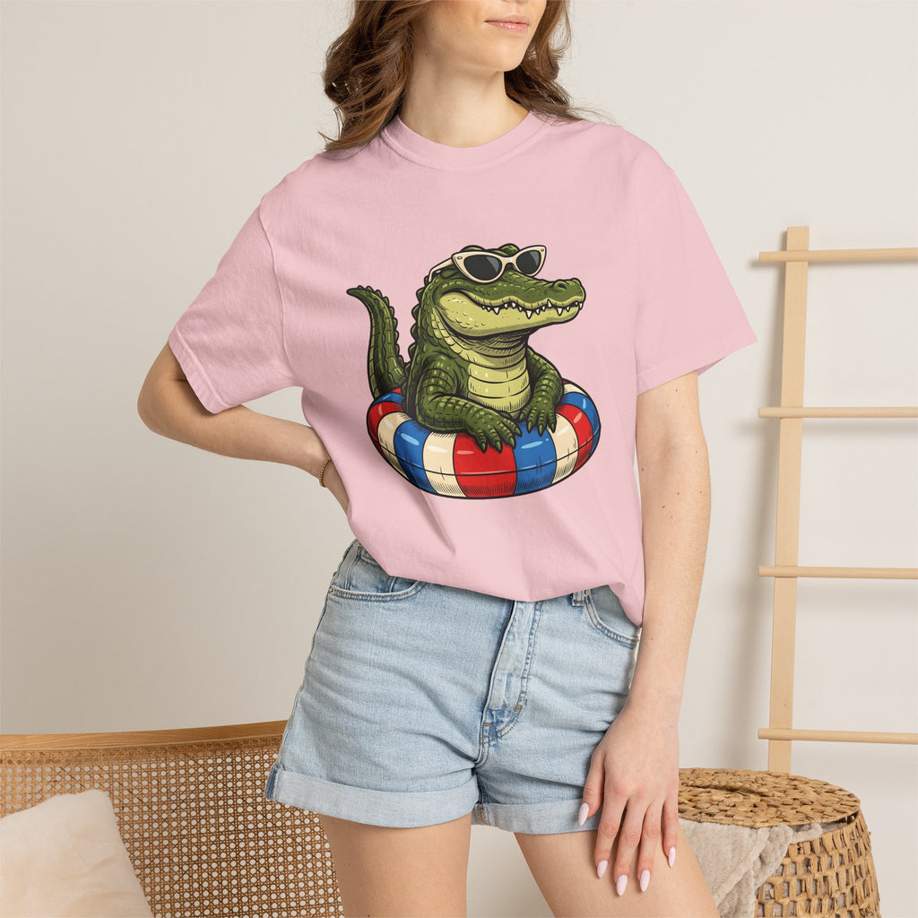 Alligator Sunglasses Shirt Animals Summer Gift Women Cartoon Tee Gators T-Shirt Wildlife Fan Crocodile Tshirt Vacation Graphic Retro Pool