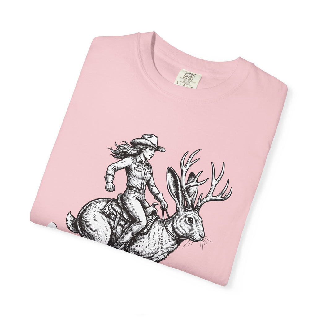 Jackalope Cowgirl Shirt Cowgirl Cowboy Gift Women Sketch Tee Jackalope T-Shirt Rodeo Fan Drawing Graphic Retro Western Hat Tshirt