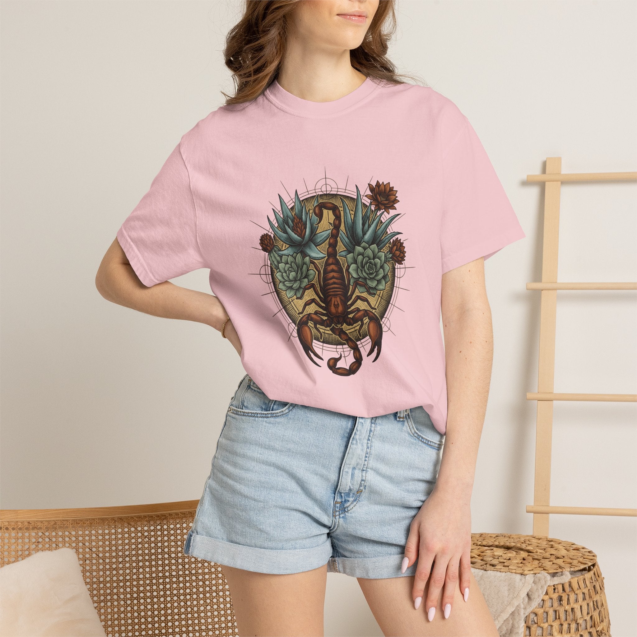 Scorpion Flower Shirt Boho Chic Horoscope Gift Women Tribal Tee Scorpio T-Shirt Bohemian Enthusiast Tribal Tshirt Astrology Graphic Retro