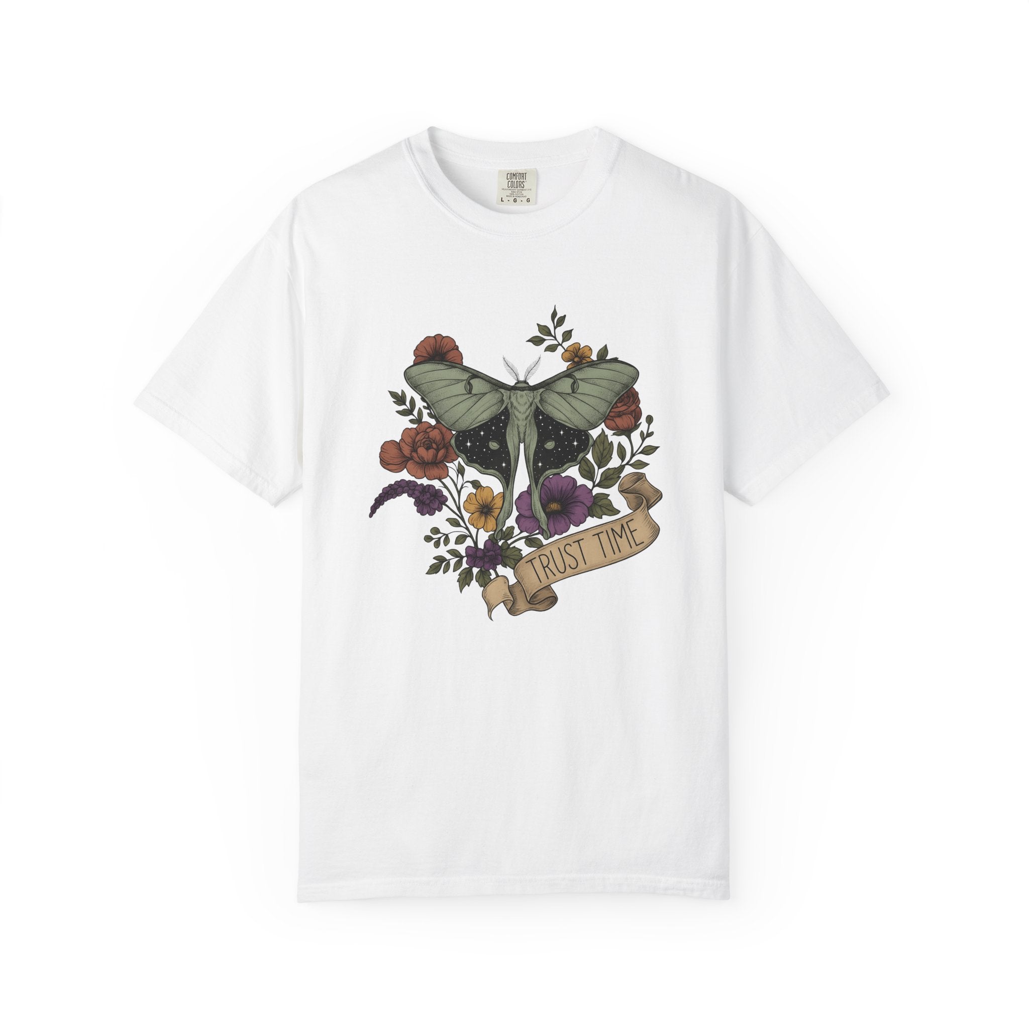 Luna Moth Shirt Boho Chic Nature Gift Women Botanical Tee Actias T-Shirt Bohemian Fan Illustrative Tshirt Environmental Graphic Vintage