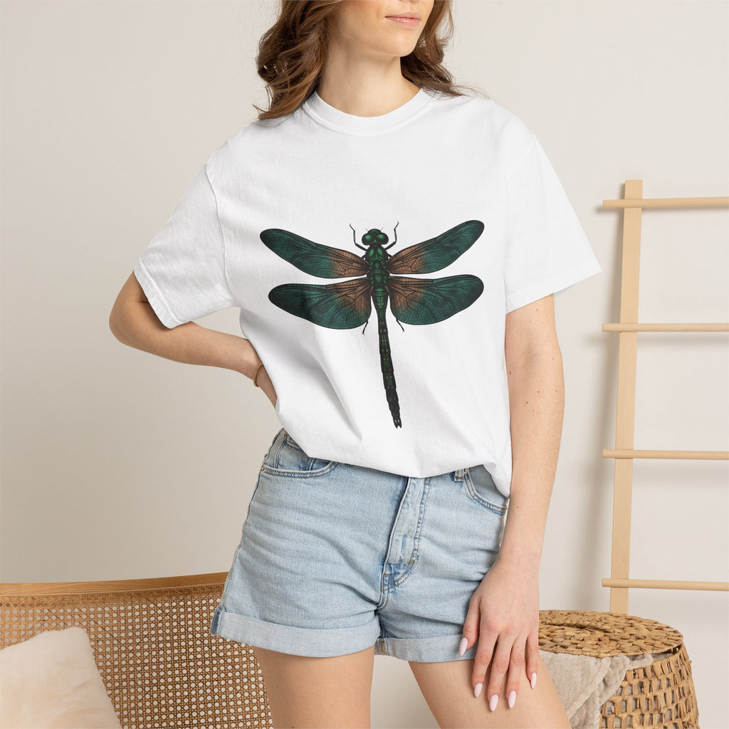 Dragonfly Shirt Animals Outdoors Gift Women Hand Drawn Tee Damselfly T-Shirt Wildlife Enthusiast Illustrated Graphic Outdoorsy Graphic