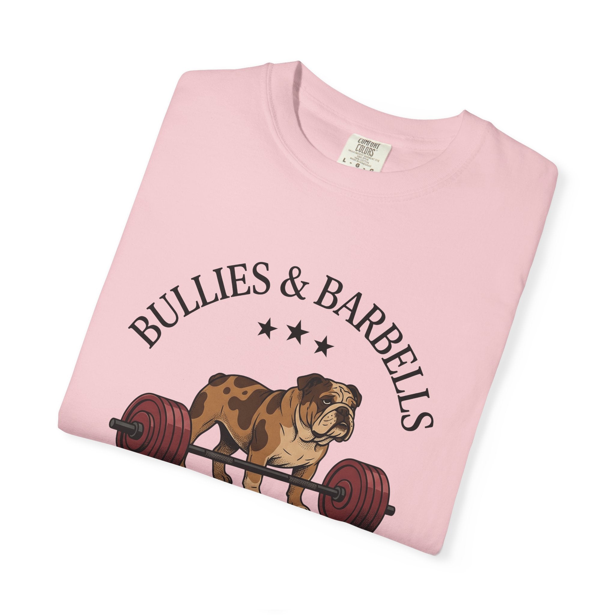 Bulldog Barbell Shirt Sports Fitness Gift Women Cartoon Tee Weightlifting T-Shirt Athlete Fan Strength Tshirt Workout Graphic Vintage Stars